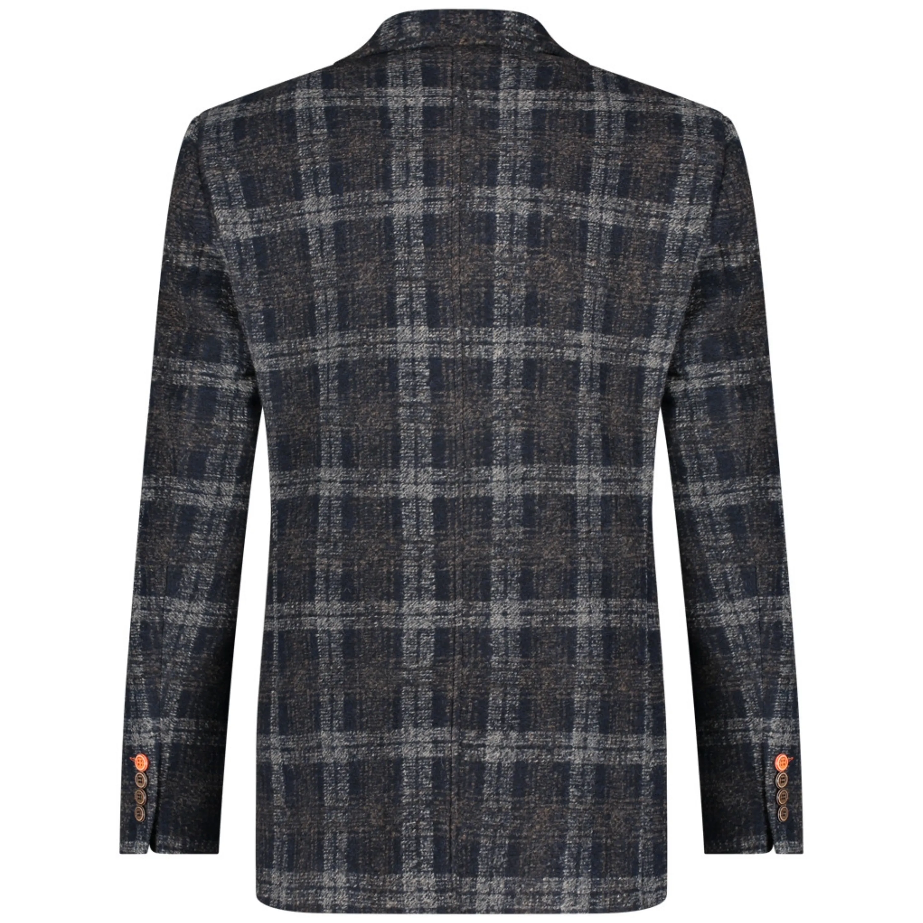 A Fish Named Fred Check Jacket - Navy and Chocolate Brown
