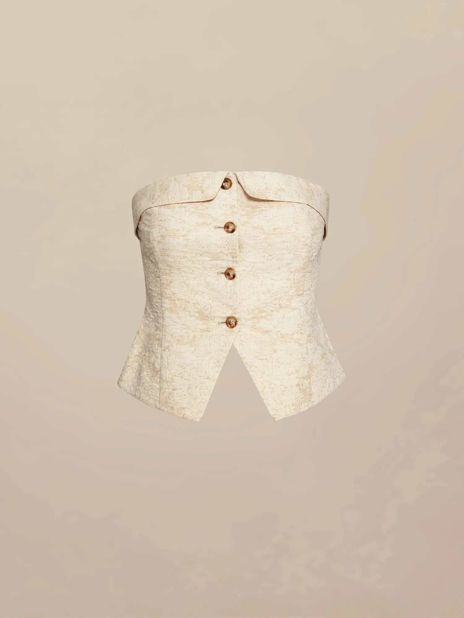 Amoretu Cotton & Linen Jacquard Tube Top Vest