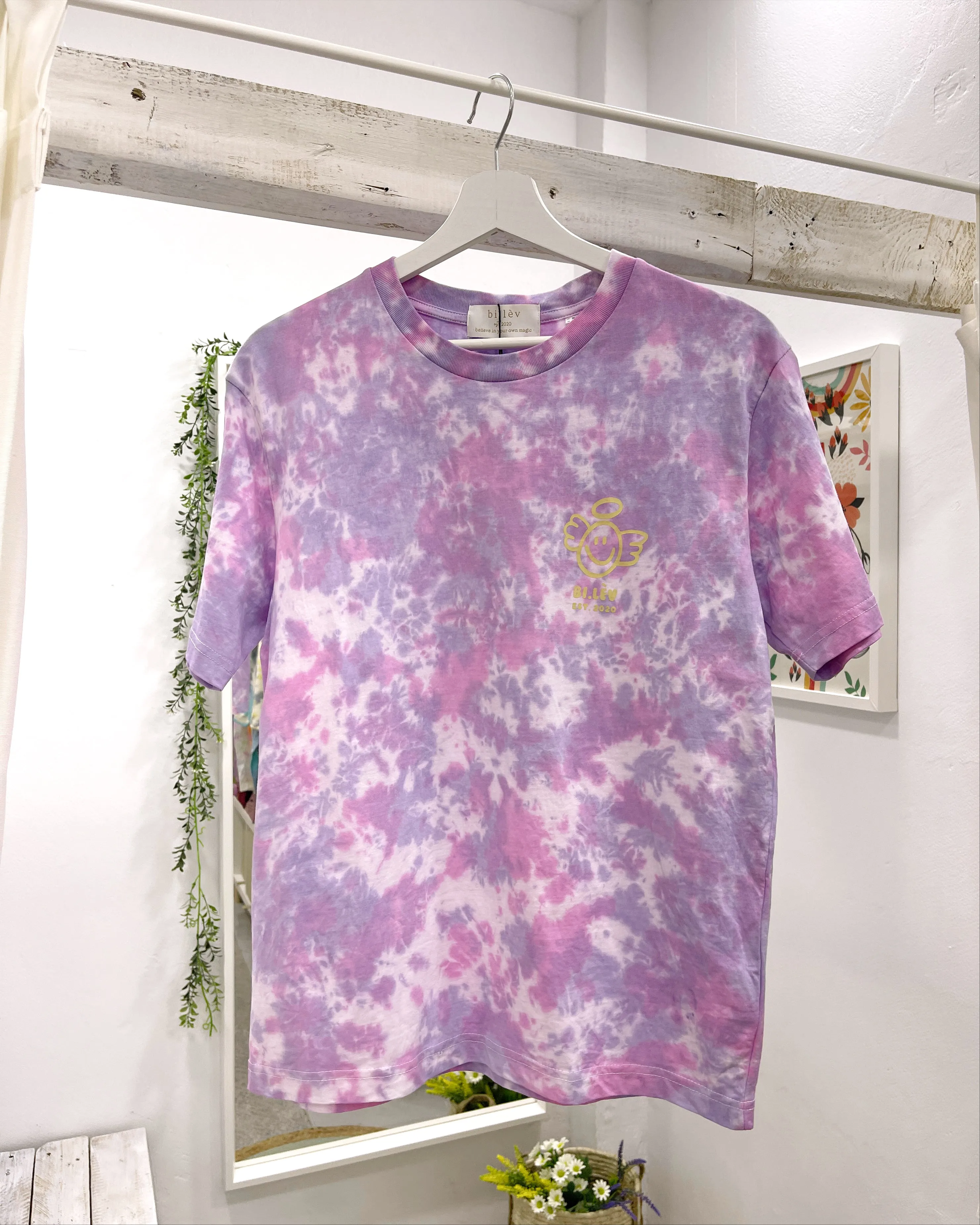ANGEL PURPLE PINK - Tie Dye Organic Cotton T-shirt