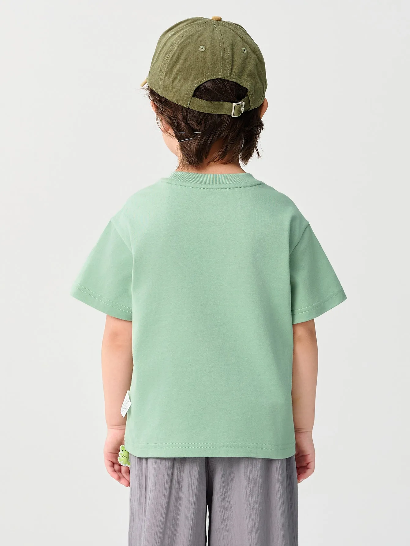 Baby Boy Round V-Neck Short-Sleeved T-Shirt