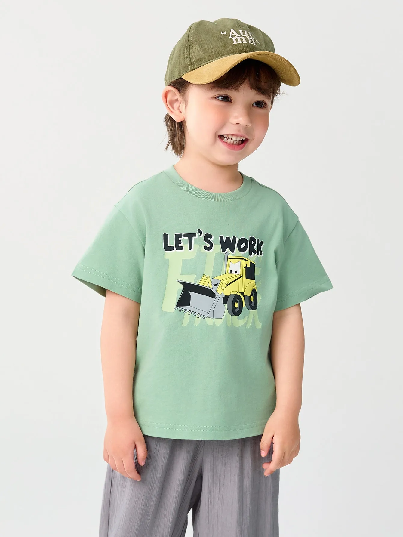 Baby Boy Round V-Neck Short-Sleeved T-Shirt