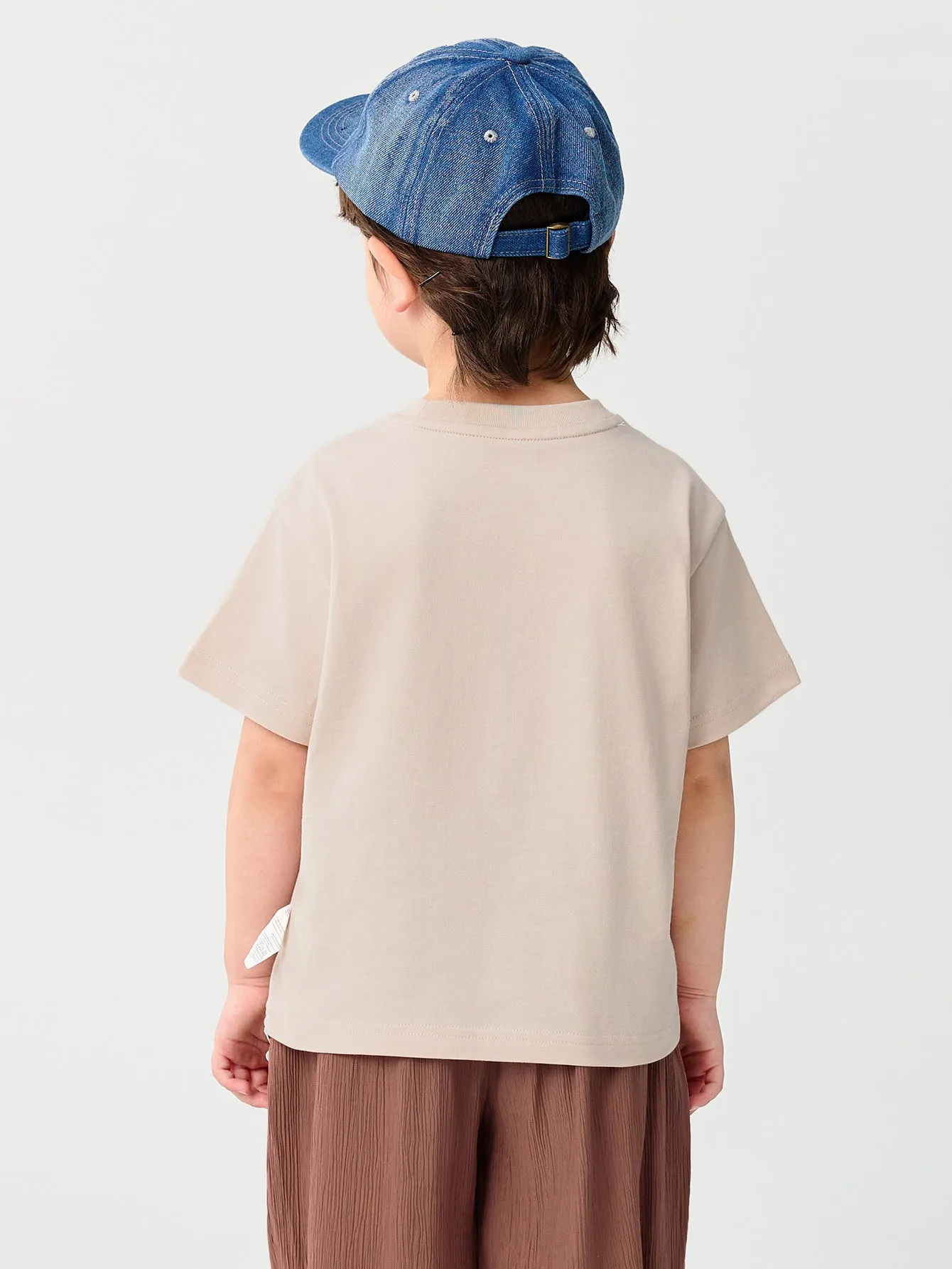 Baby Boy Round V-Neck Short-Sleeved T-Shirt