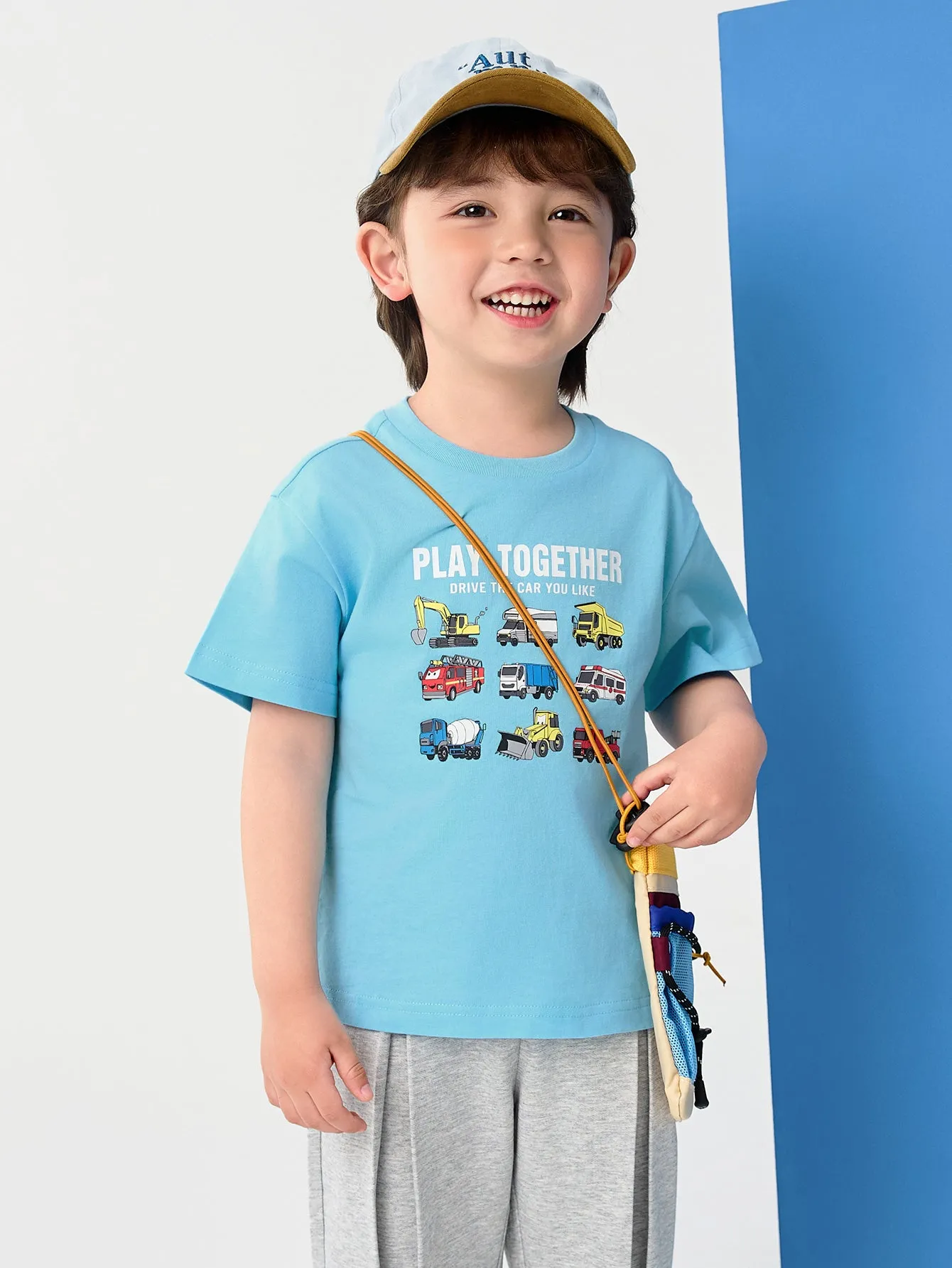 Baby Boy Round V-Neck Short-Sleeved T-Shirt