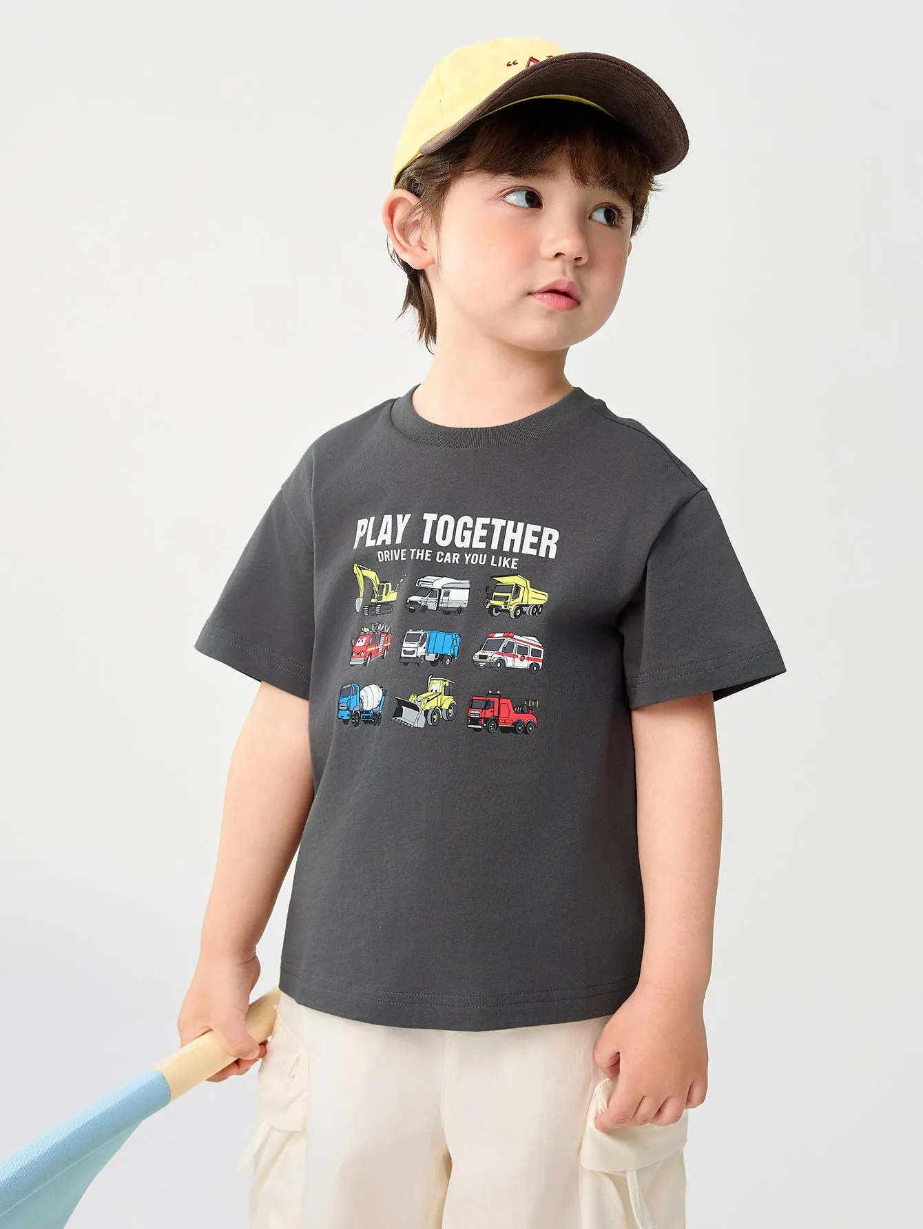 Baby Boy Round V-Neck Short-Sleeved T-Shirt