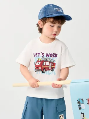 Baby Boy Round V-Neck Short-Sleeved T-Shirt