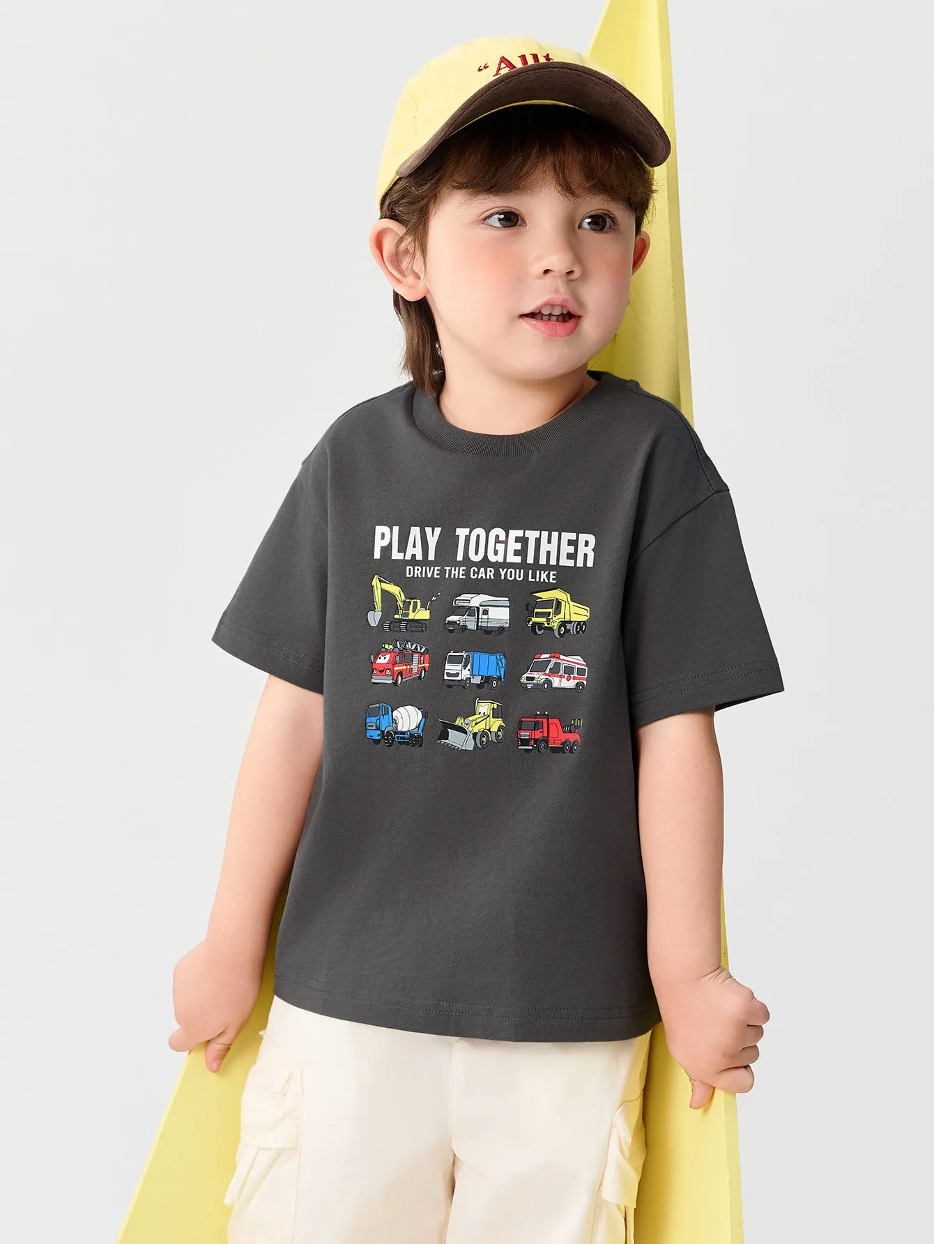 Baby Boy Round V-Neck Short-Sleeved T-Shirt