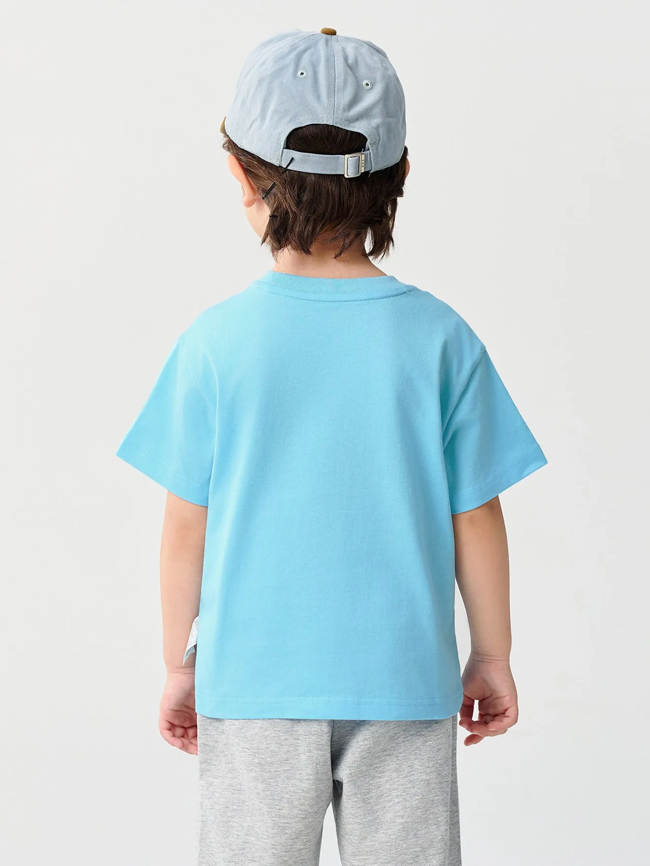 Baby Boy Round V-Neck Short-Sleeved T-Shirt