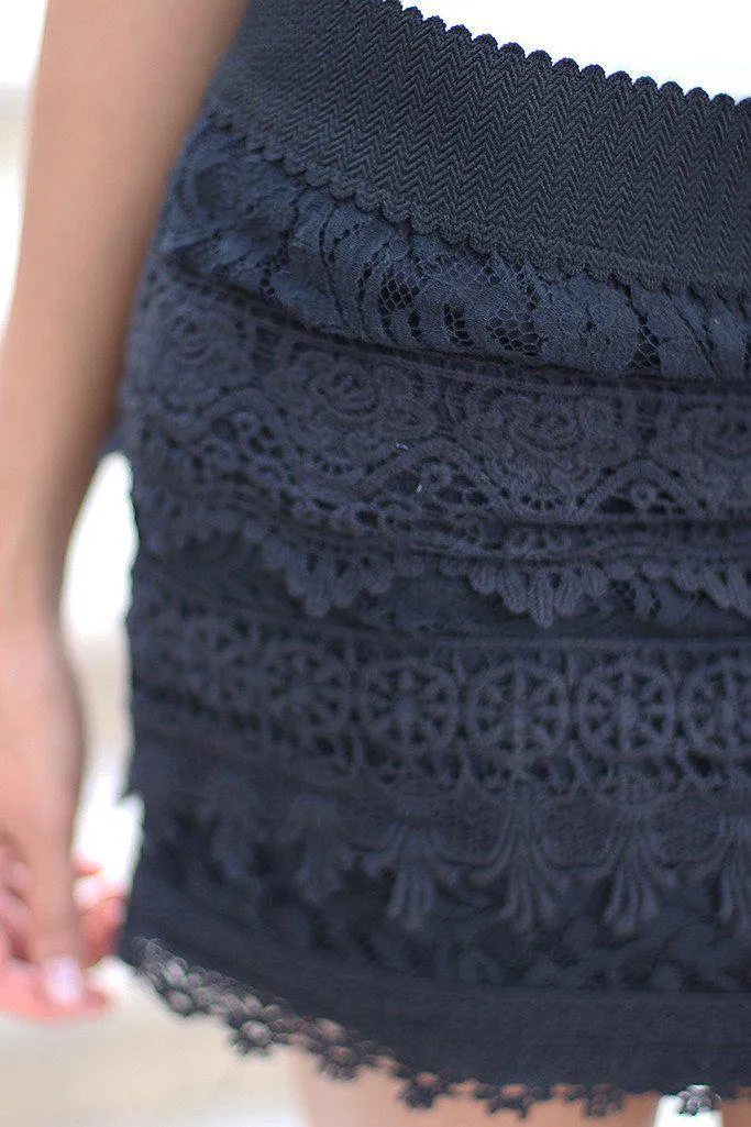 Black Crochet Skirt