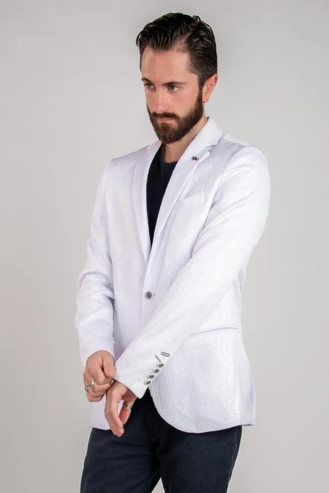 Blazer - White Paisley