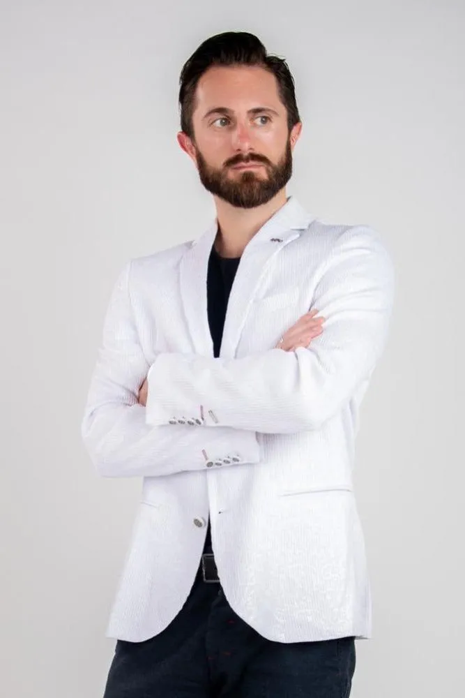 Blazer - White Paisley