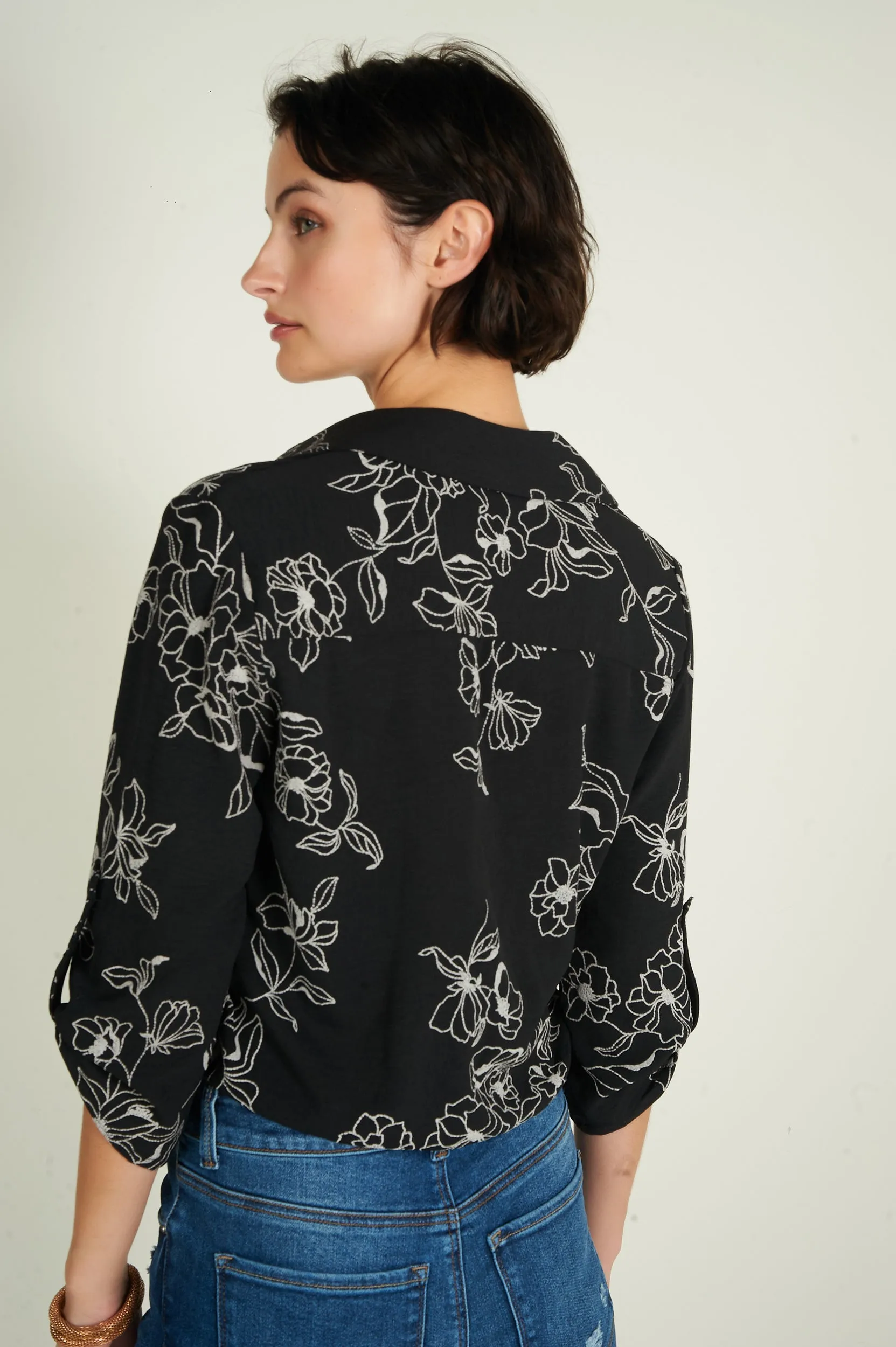 Blouse courte rayée - CARMELA - (R-A19)