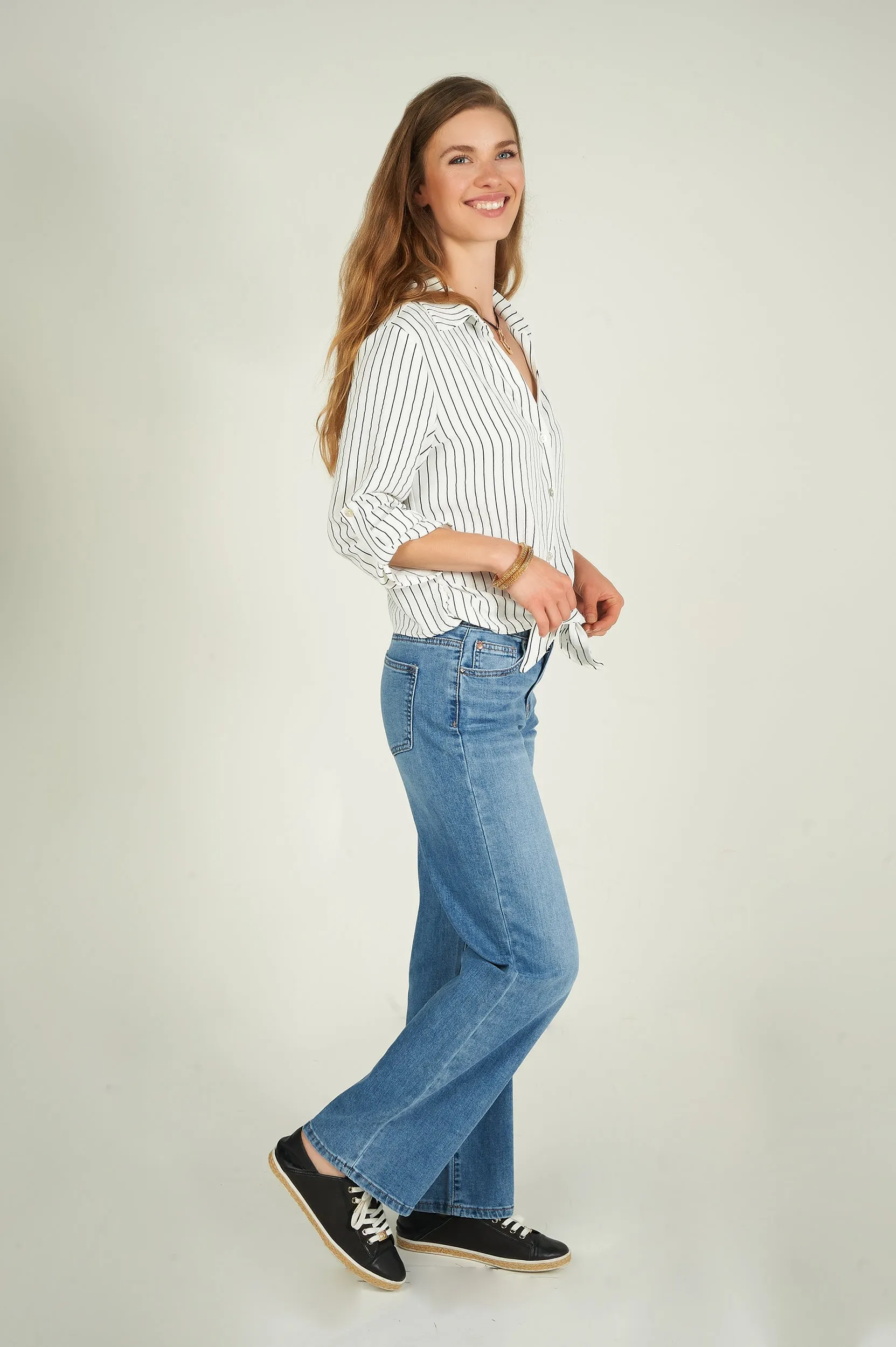 Blouse courte rayée - CARMELA - (R-A19)
