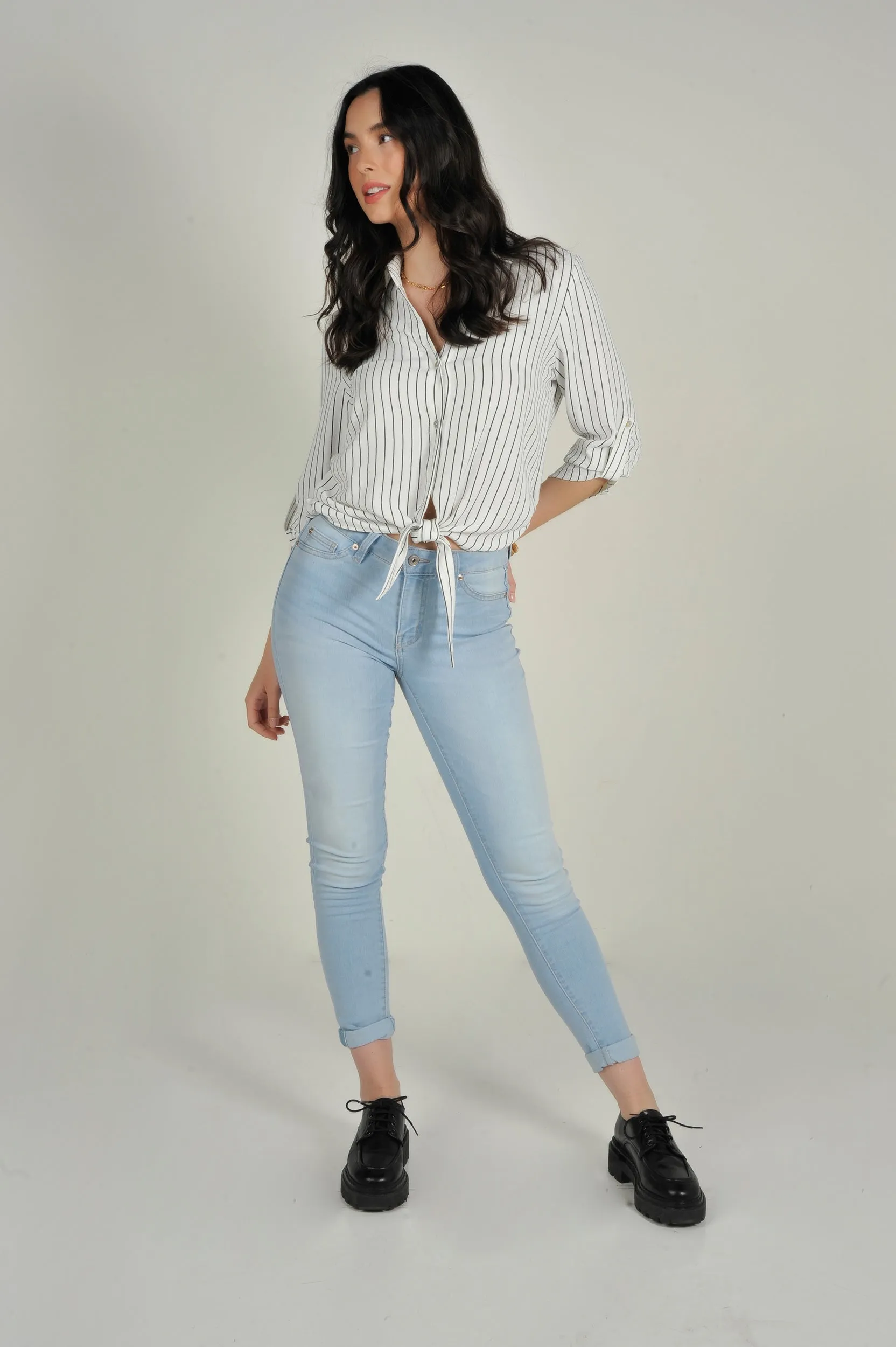 Blouse courte rayée - CARMELA - (R-A19)