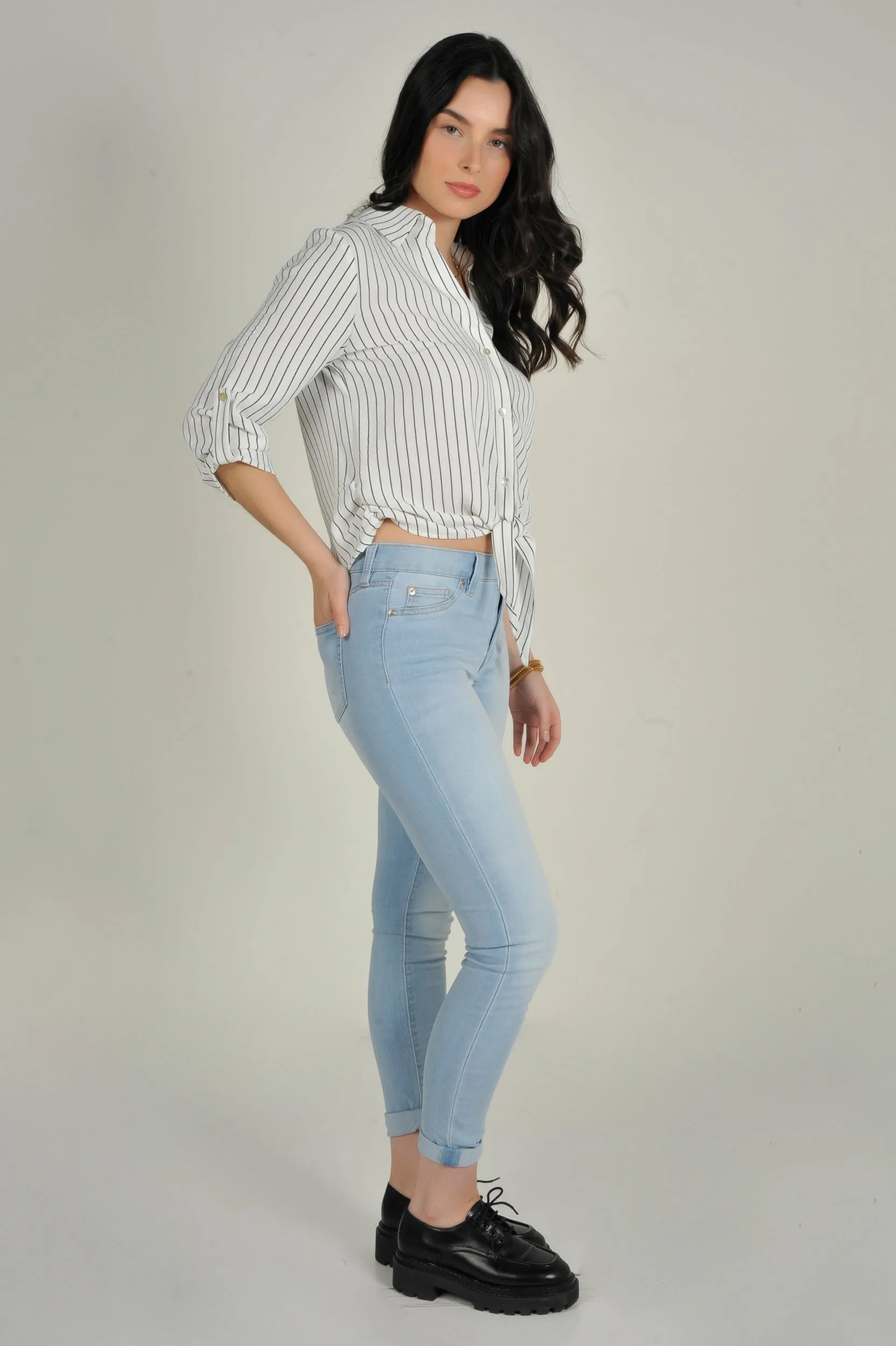 Blouse courte rayée - CARMELA - (R-A19)