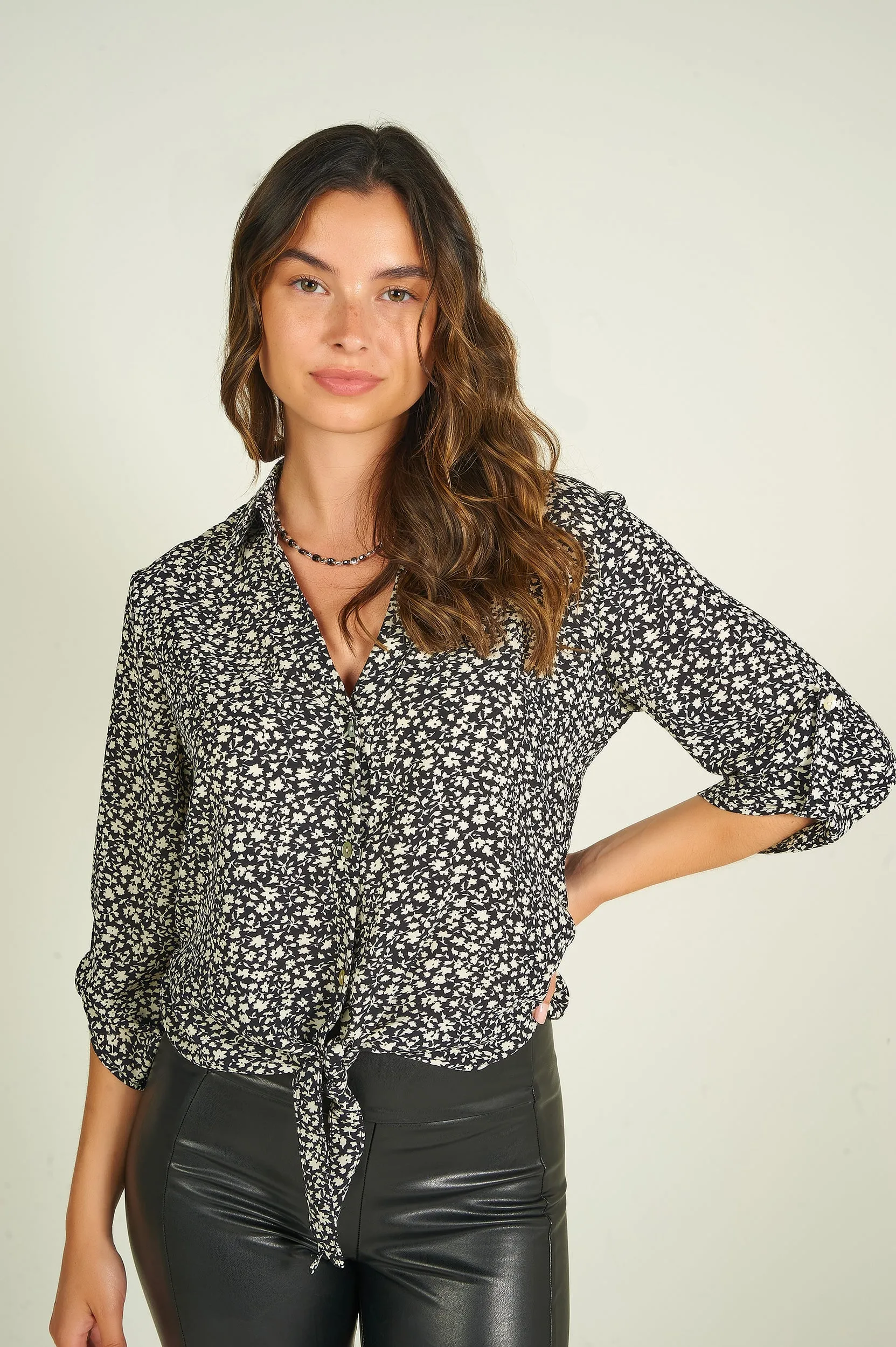 Blouse courte rayée - CARMELA - (R-A19)