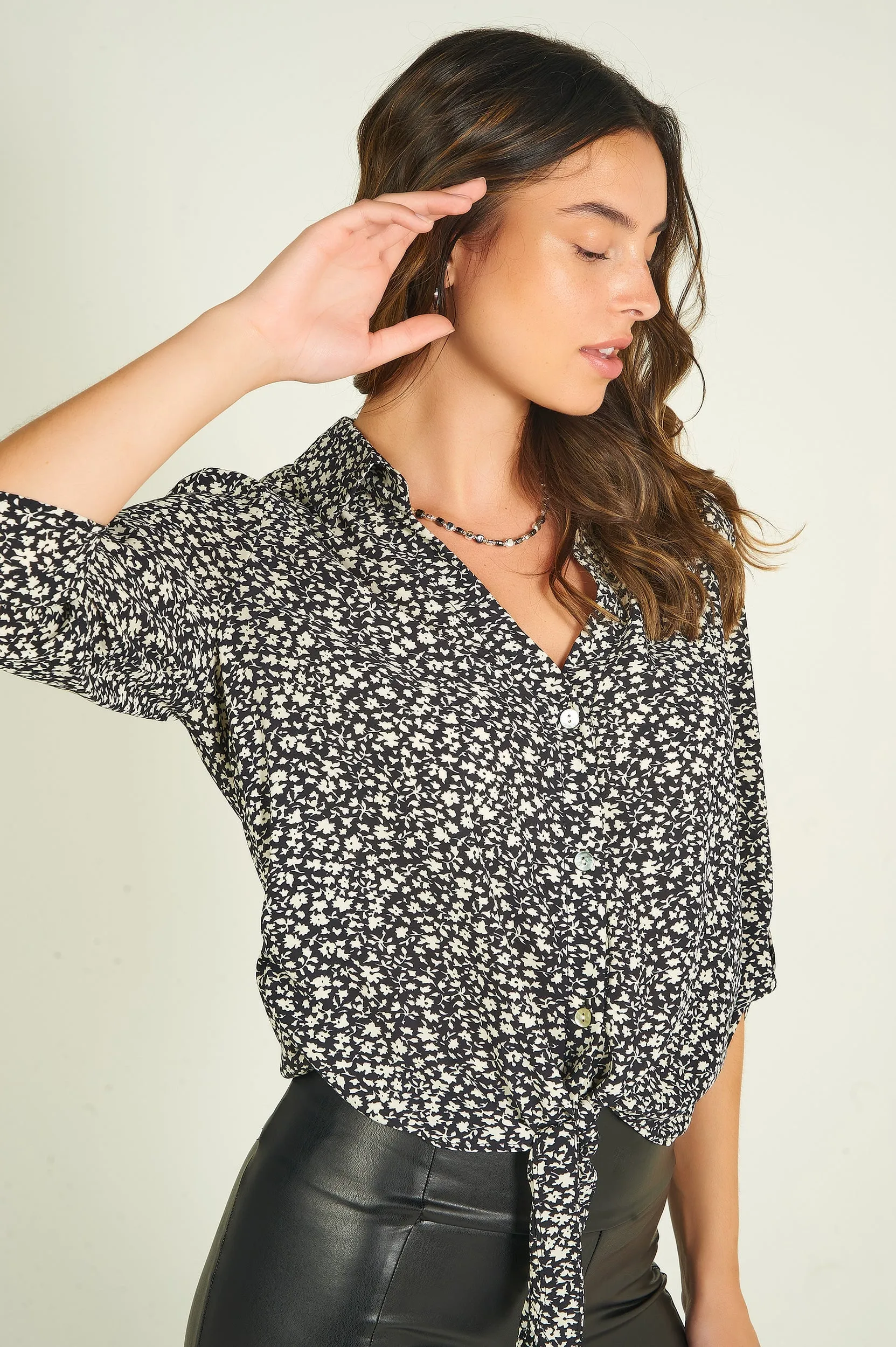 Blouse courte rayée - CARMELA - (R-A19)