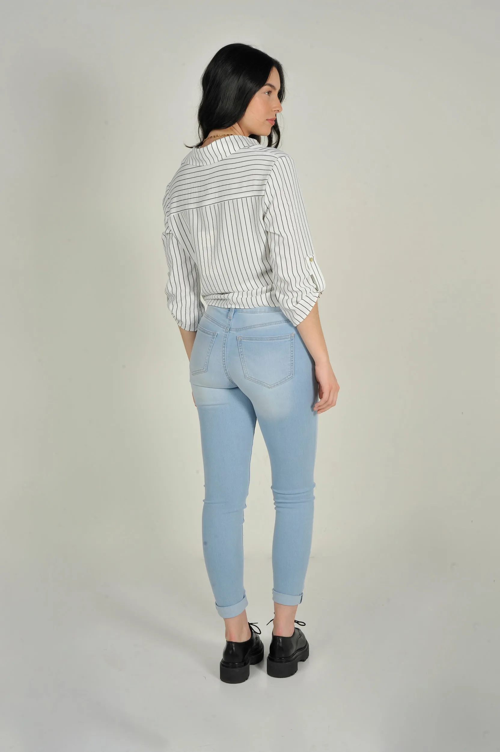 Blouse courte rayée - CARMELA - (R-A19)