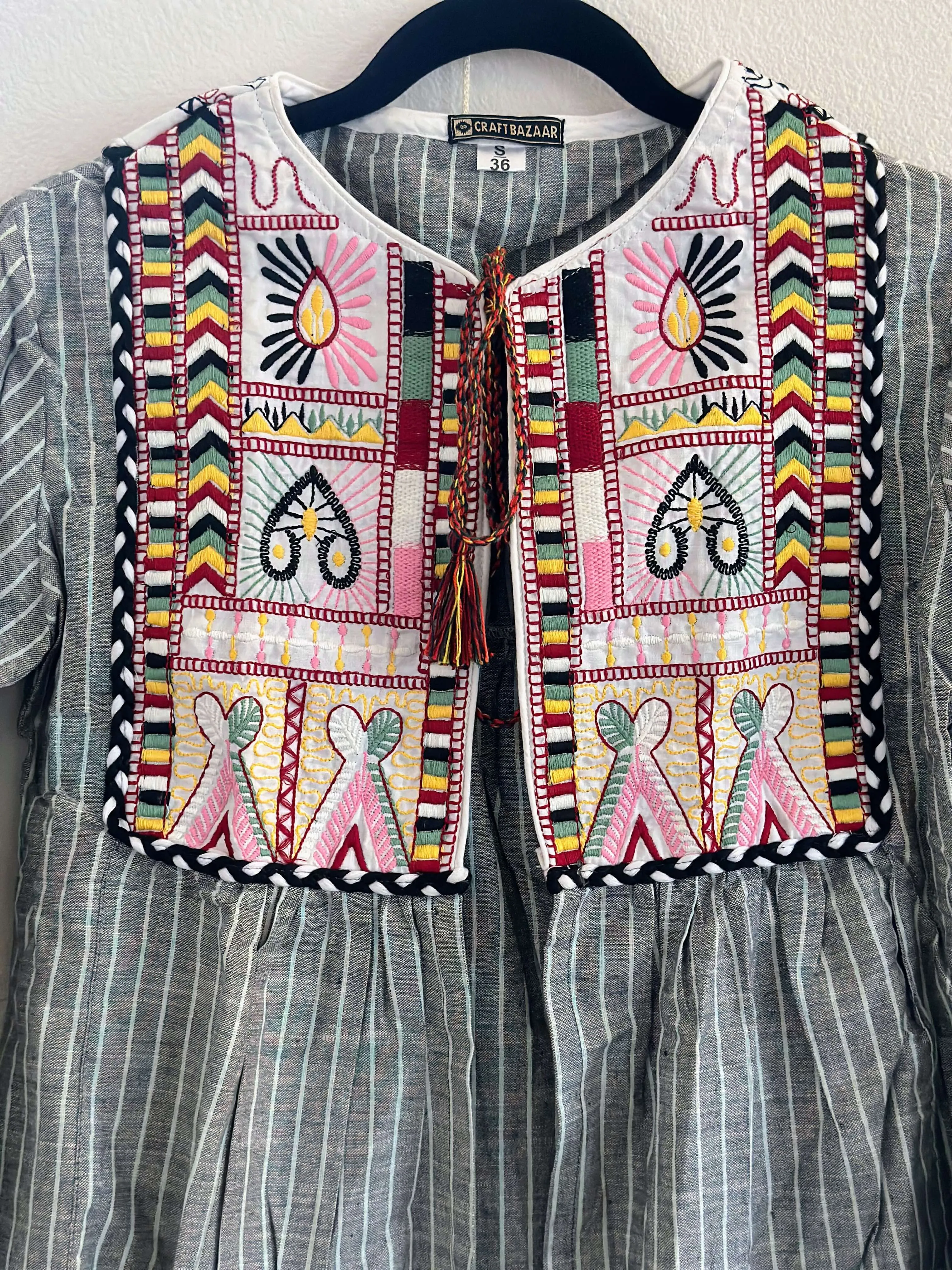 Bohemian Dress Style Cotton Coat [Gray]