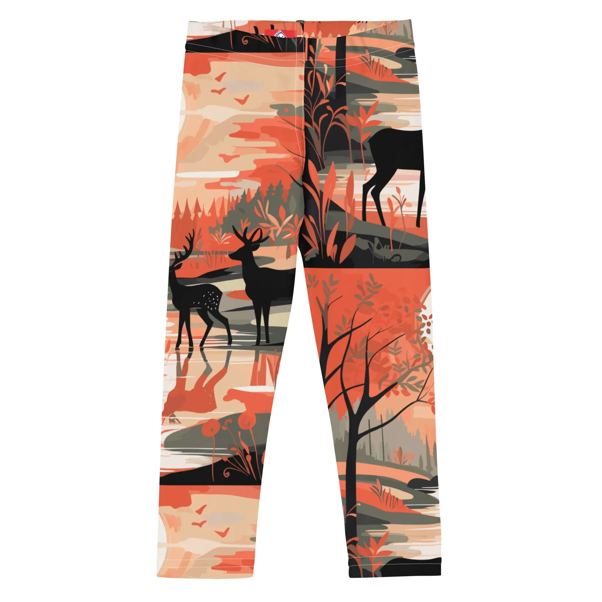 Boys' Deer Forest Athletic Leggings: Active Wear with Nature's Touch