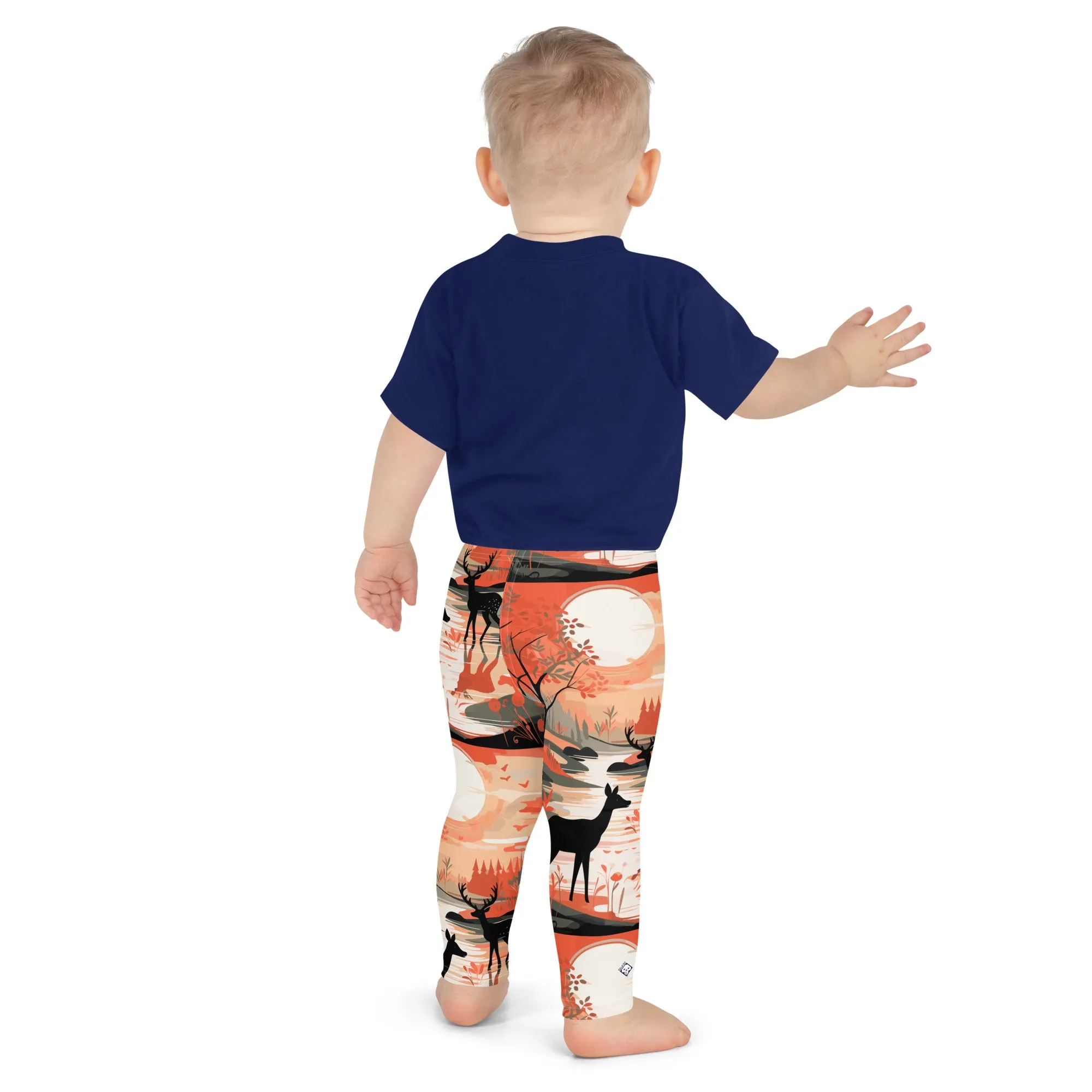 Boys' Deer Forest Athletic Leggings: Active Wear with Nature's Touch