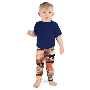 Boys' Deer Forest Athletic Leggings: Active Wear with Nature's Touch