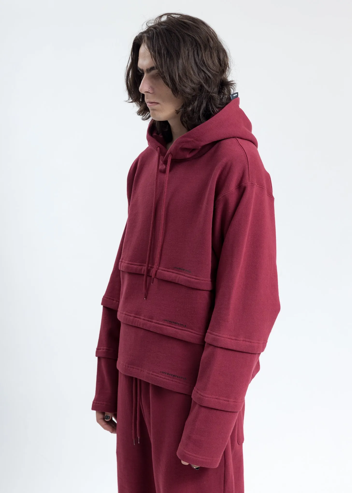 Burgundy Triple Layer Hoodies