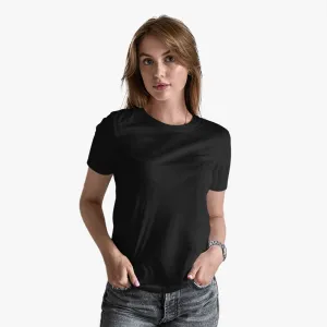 Buy Women's Plain Black Organic Cotton Tees Online  -  Stylish & Comfortable T-Shirts