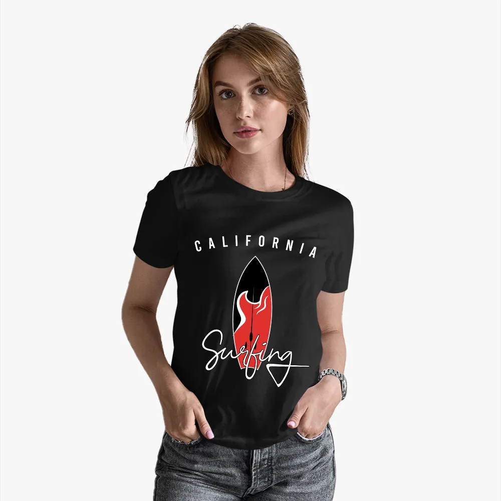 California Surfing Printed Tees | Premium summer Cotton Tees For Women