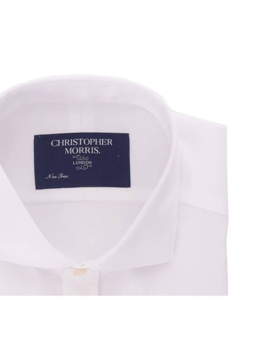 Christopher Morris Cotton Non-Iron White French Cuff Classic Fit Dress Shirt