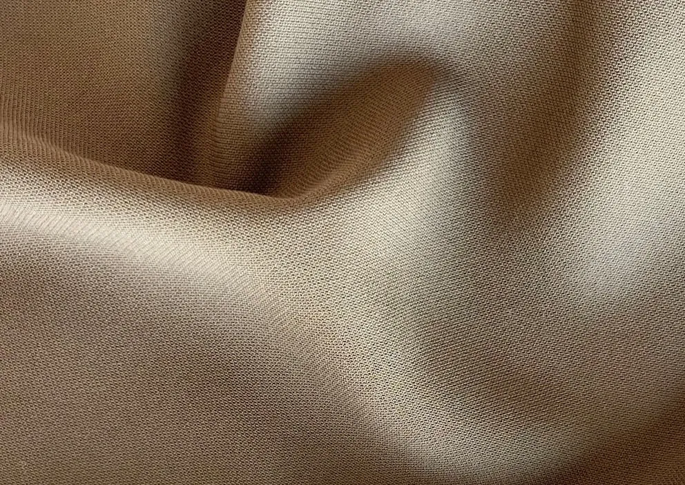 Classic Bronzed Almond Wool & Cotton Tricotine