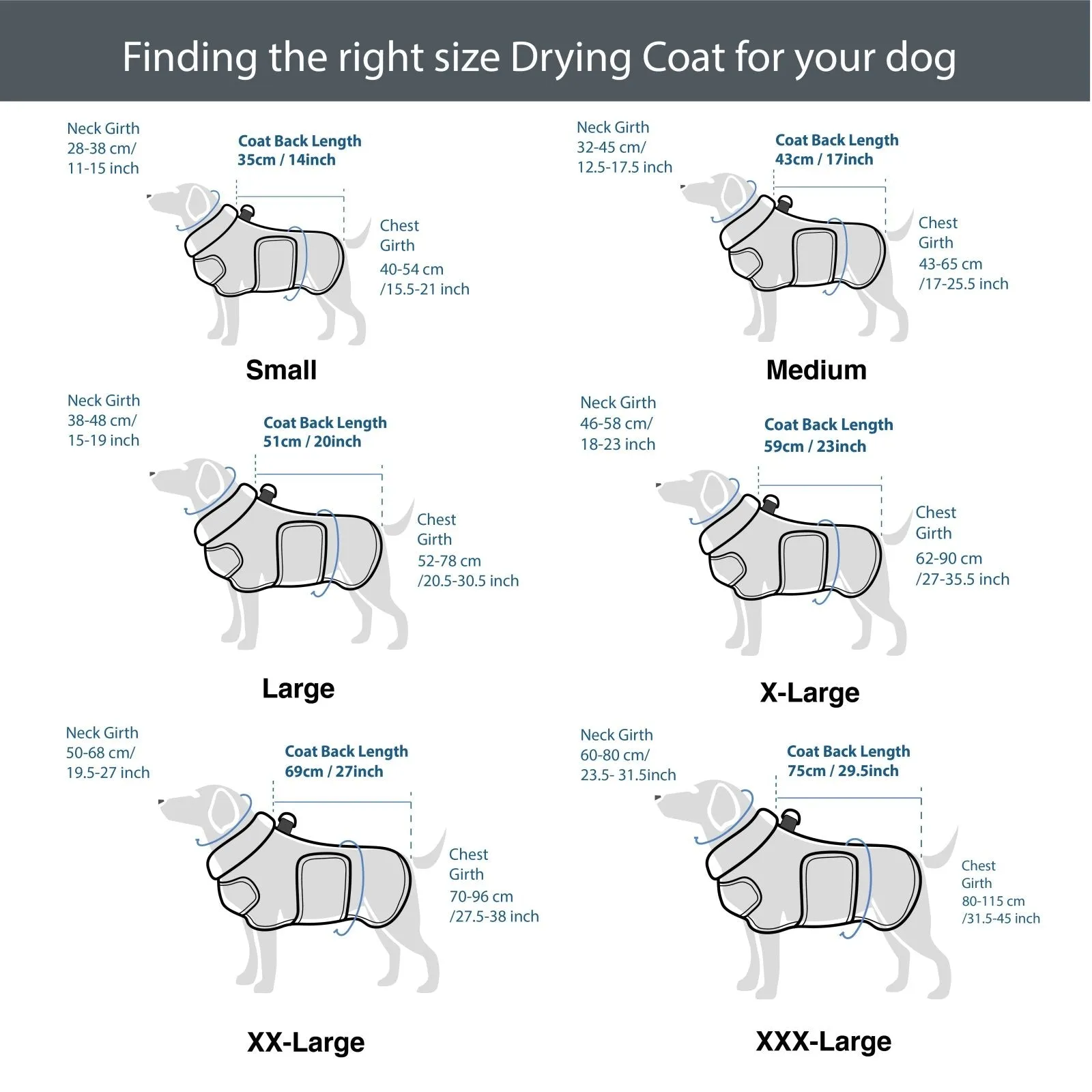 Classic Dog Drying Coat Blue
