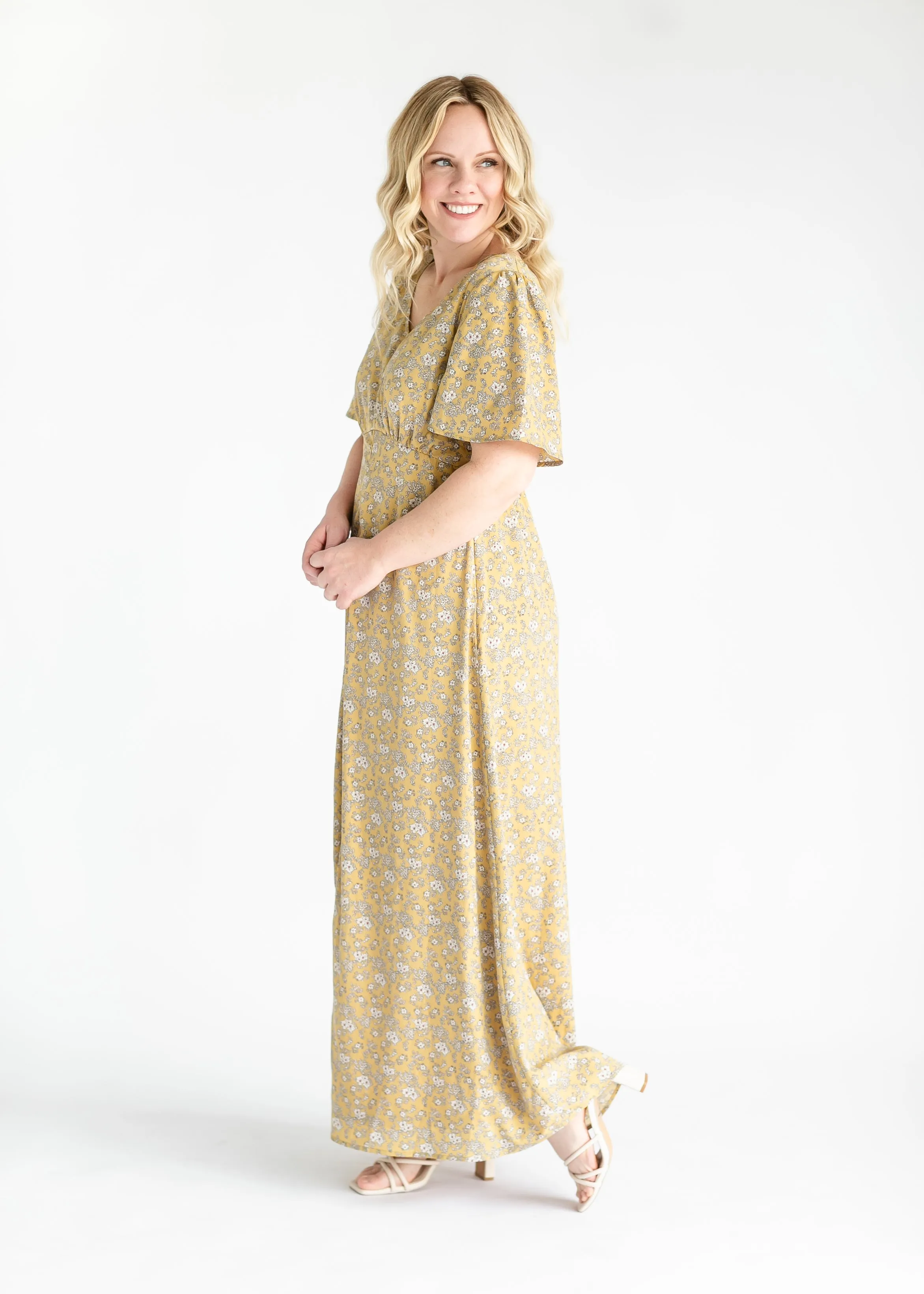 Dandelion Floral Print Maxi Dress - FINAL SALE
