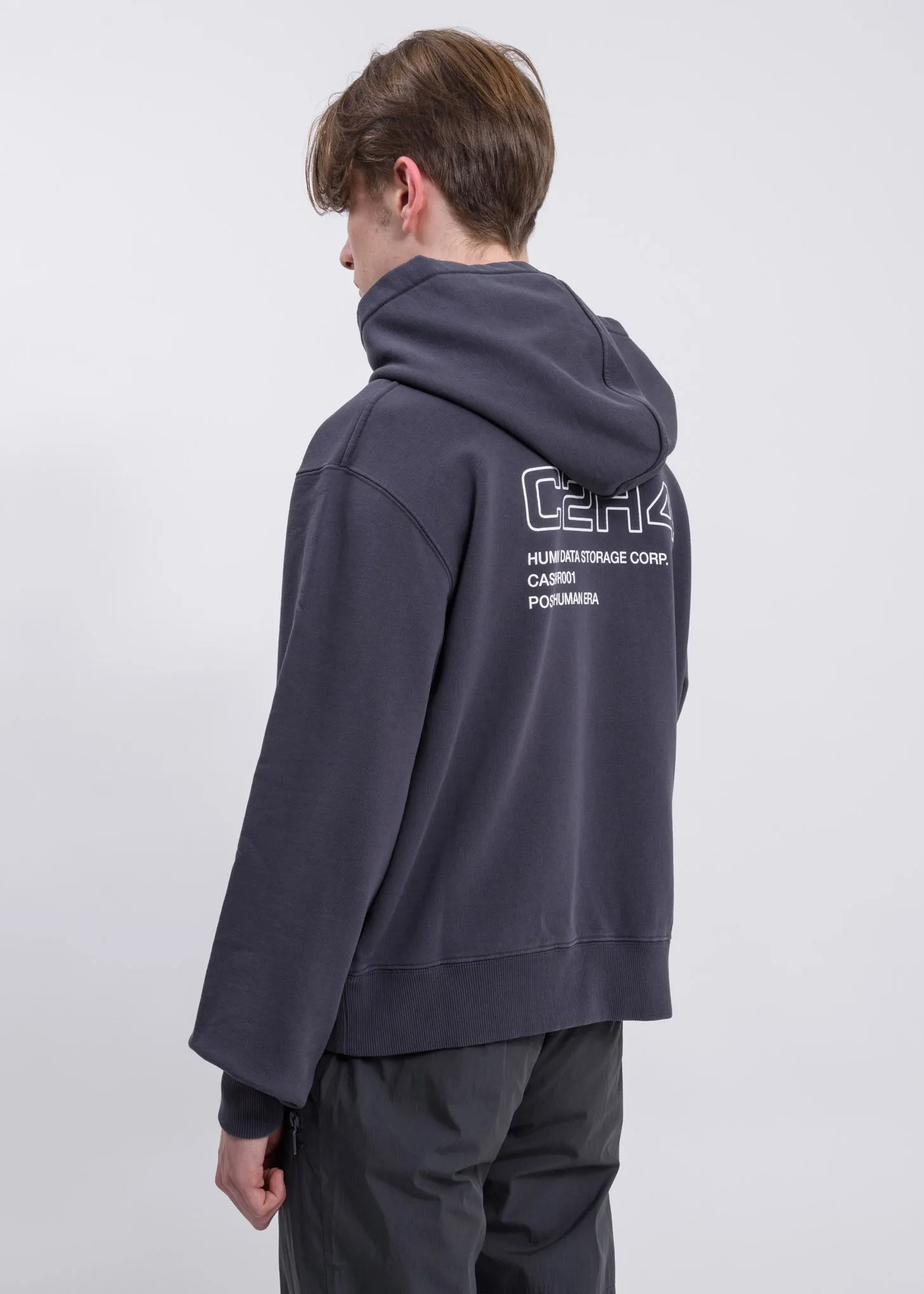 Dark Grey Layer Pocket Logo Hoodie