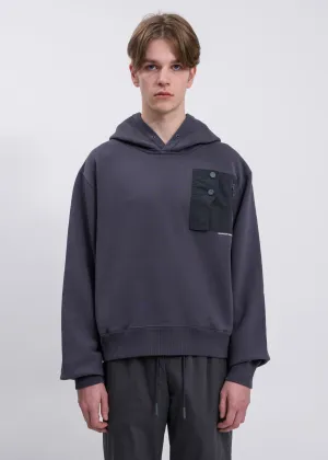 Dark Grey Layer Pocket Logo Hoodie