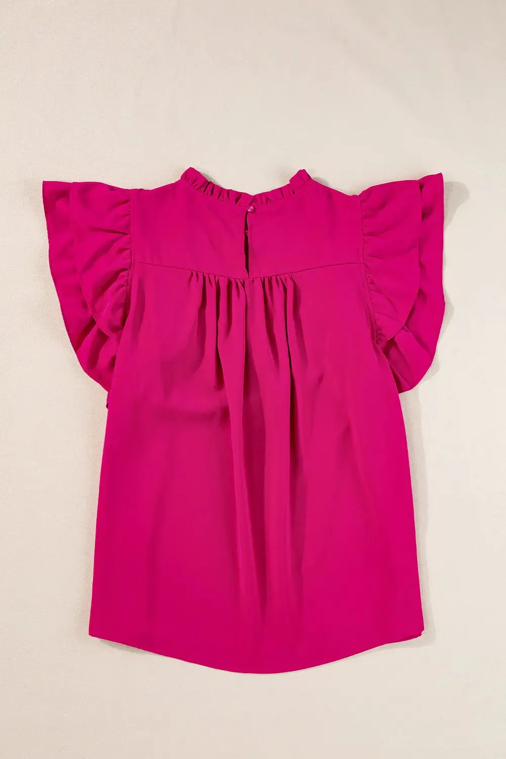 Dayana Ruffled Flutter Sleeve Pleated Blouse by Threaded Pear