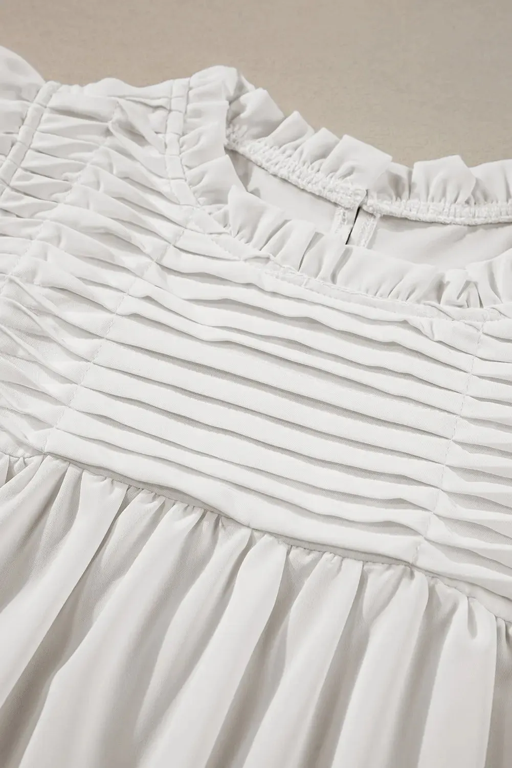 Dayana Ruffled Flutter Sleeve Pleated Blouse by Threaded Pear