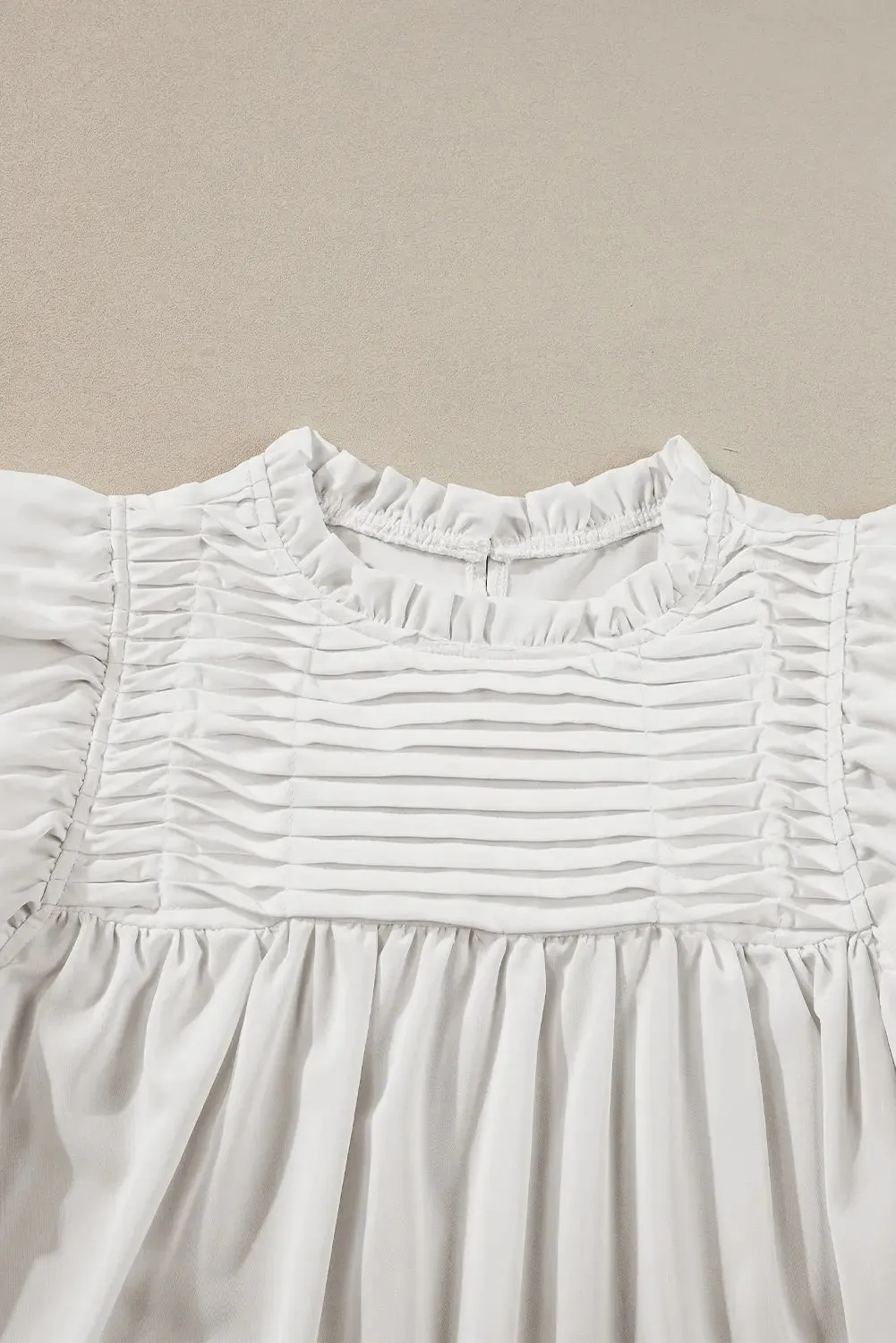 Dayana Ruffled Flutter Sleeve Pleated Blouse by Threaded Pear