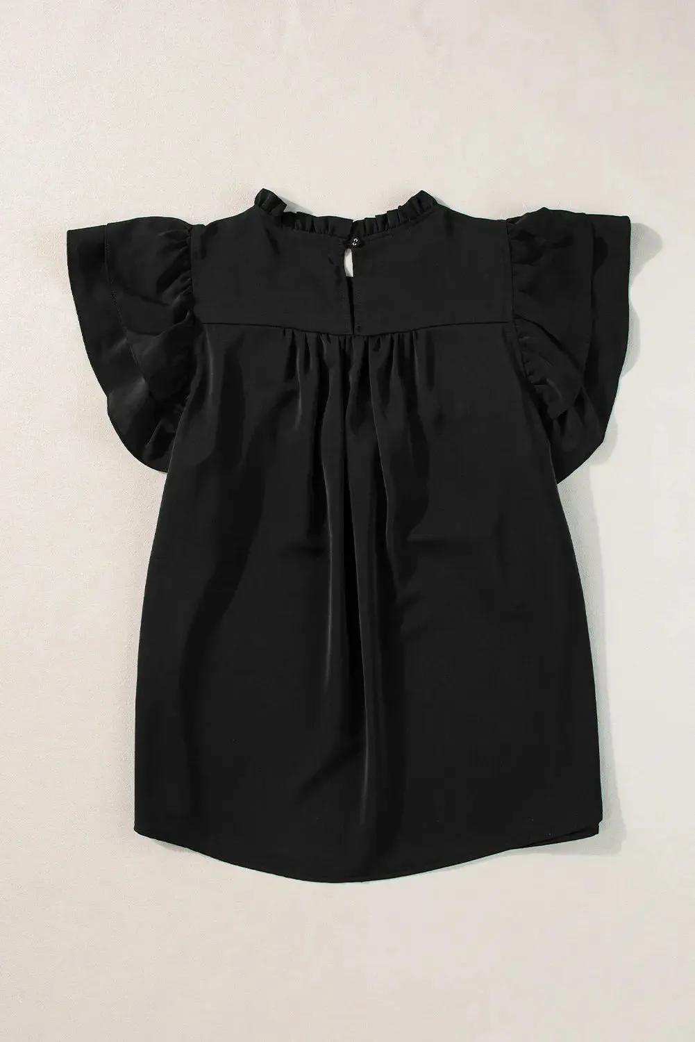 Dayana Ruffled Flutter Sleeve Pleated Blouse by Threaded Pear