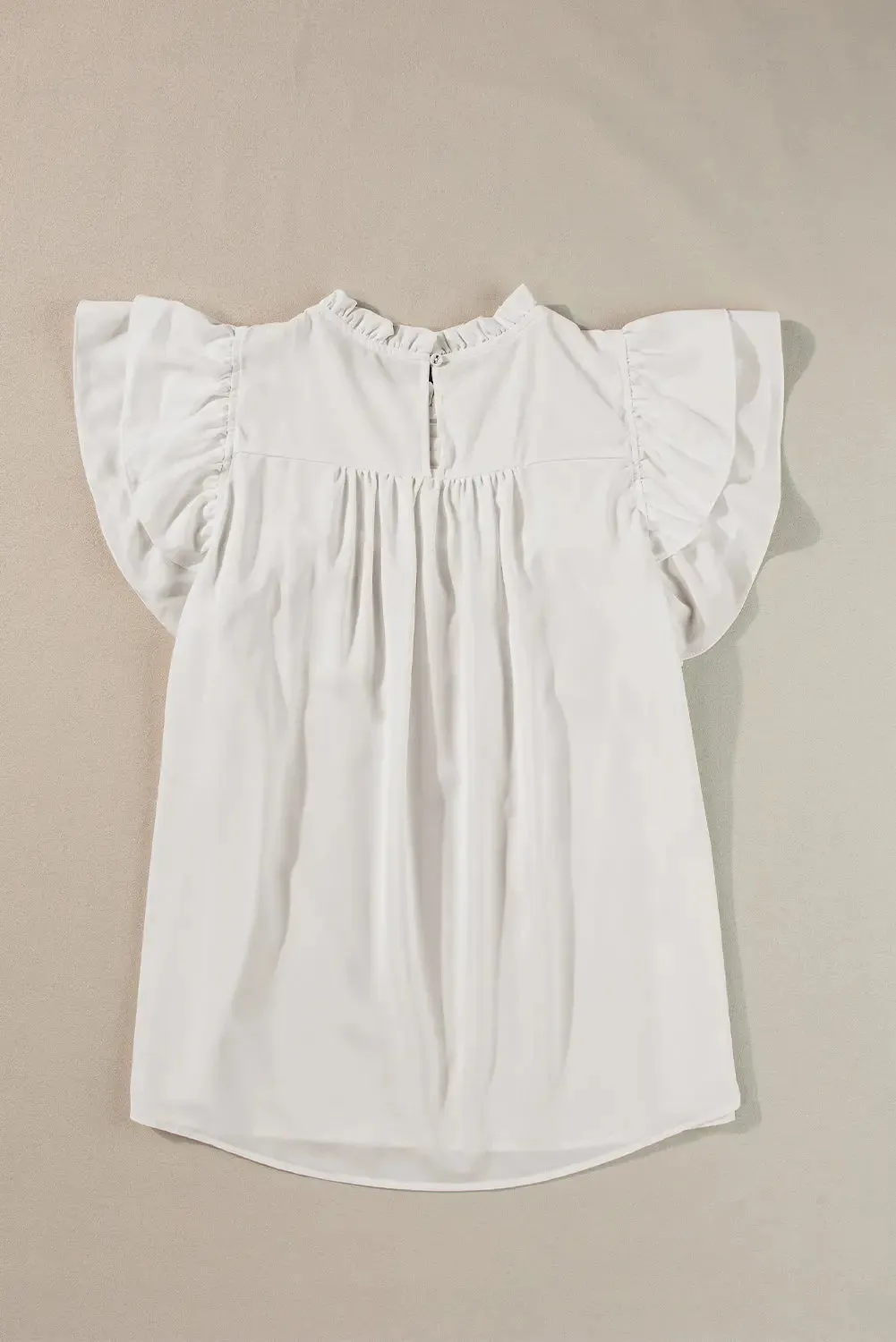 Dayana Ruffled Flutter Sleeve Pleated Blouse by Threaded Pear