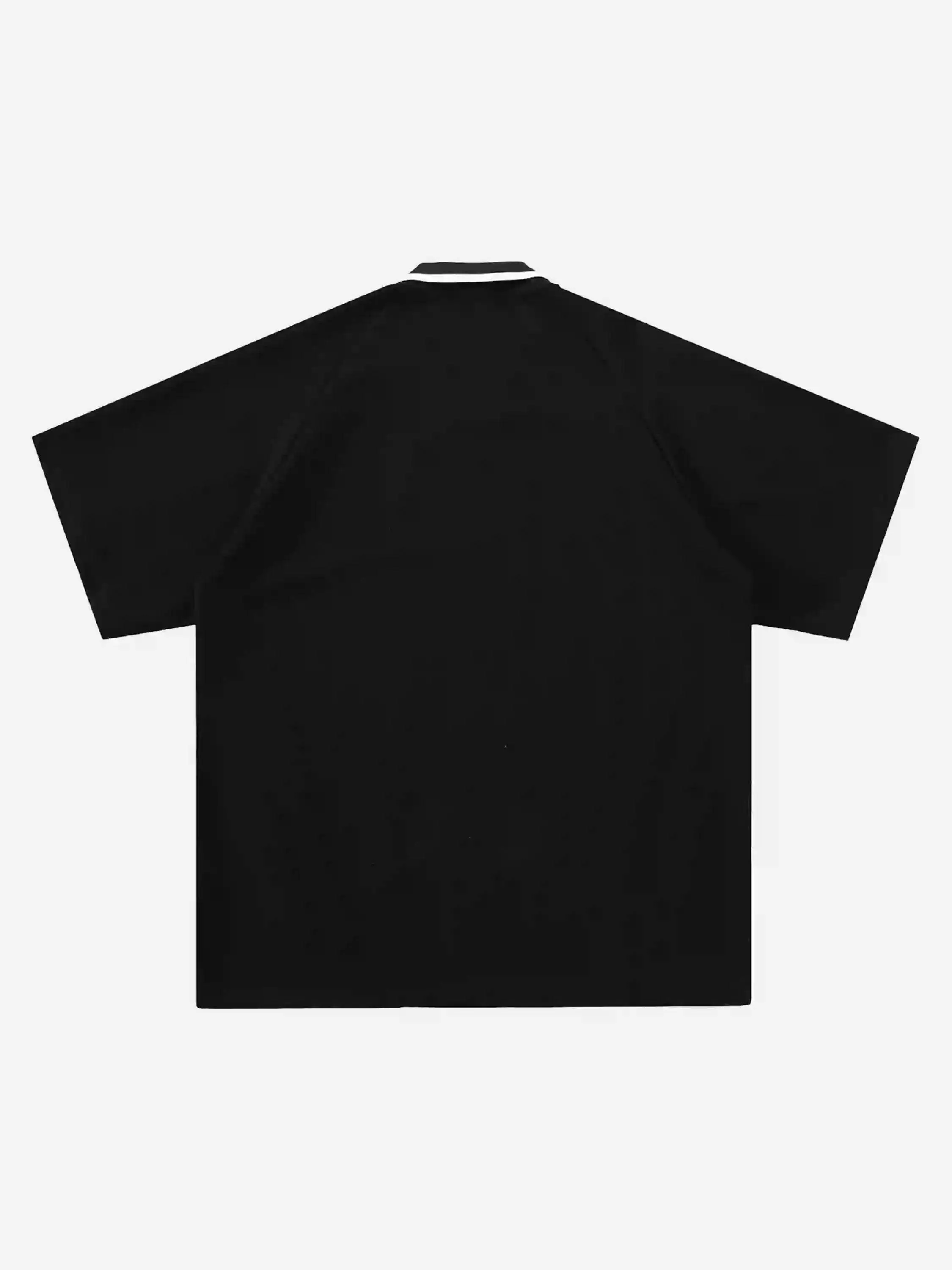 Disguisen American Trendy Brand Lapel Printed T-shirt