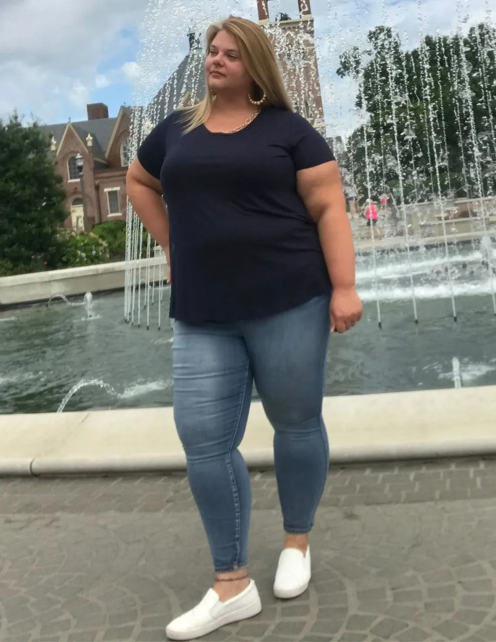 Don't Call Me Plain Navy Blue Top- Curve