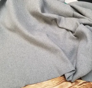 End of Bolt: 2 yards of Designer Deadstock Premium Heather Light Gray Wool Blend Melton Coating Woven-remnant