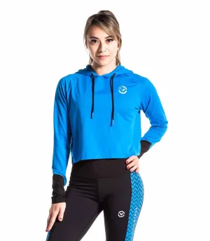 EVERLAND CROP HOODIE - LEGACY BLUE/BLACK