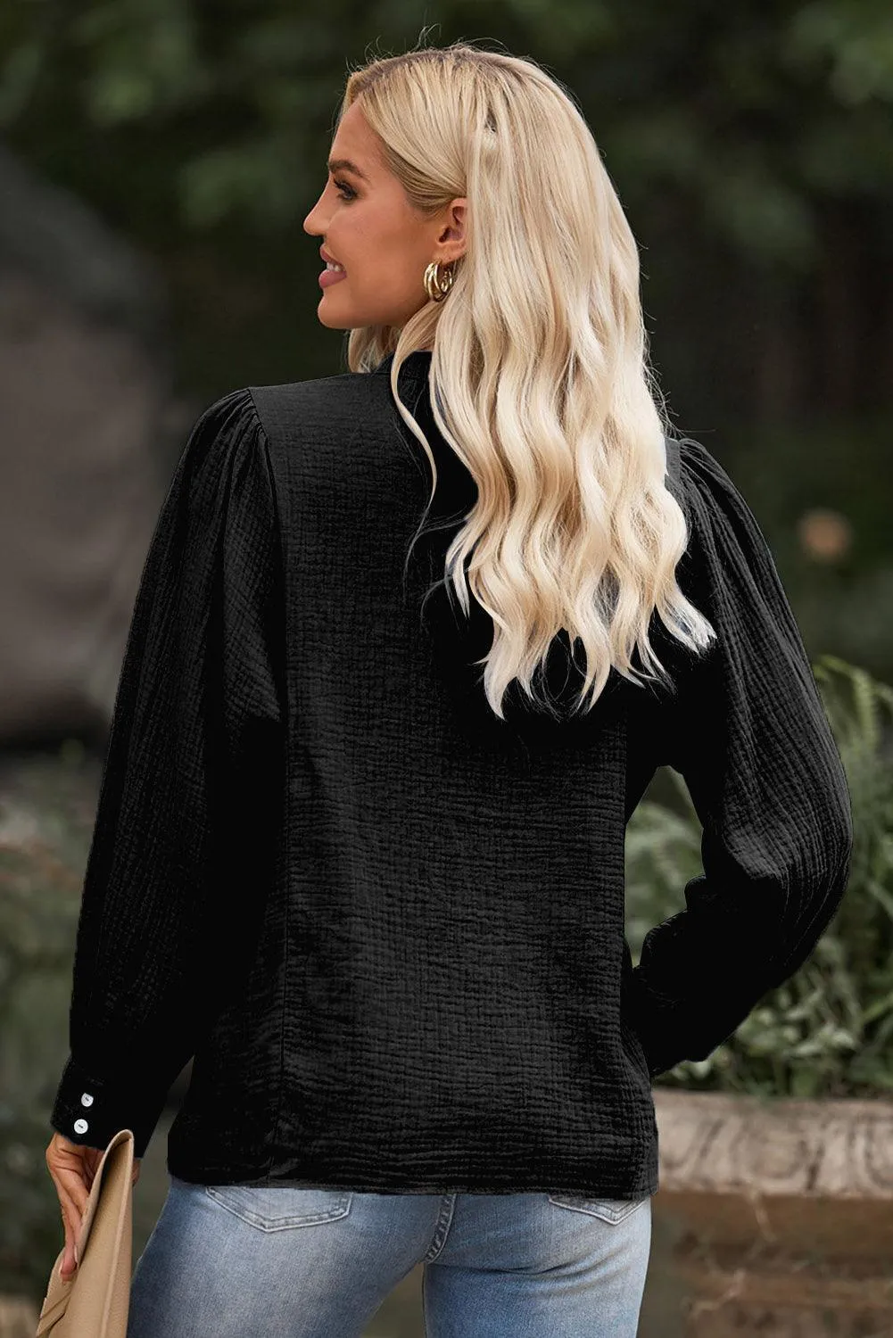 Fit Check Half Buttoned Long Sleeved Blouse