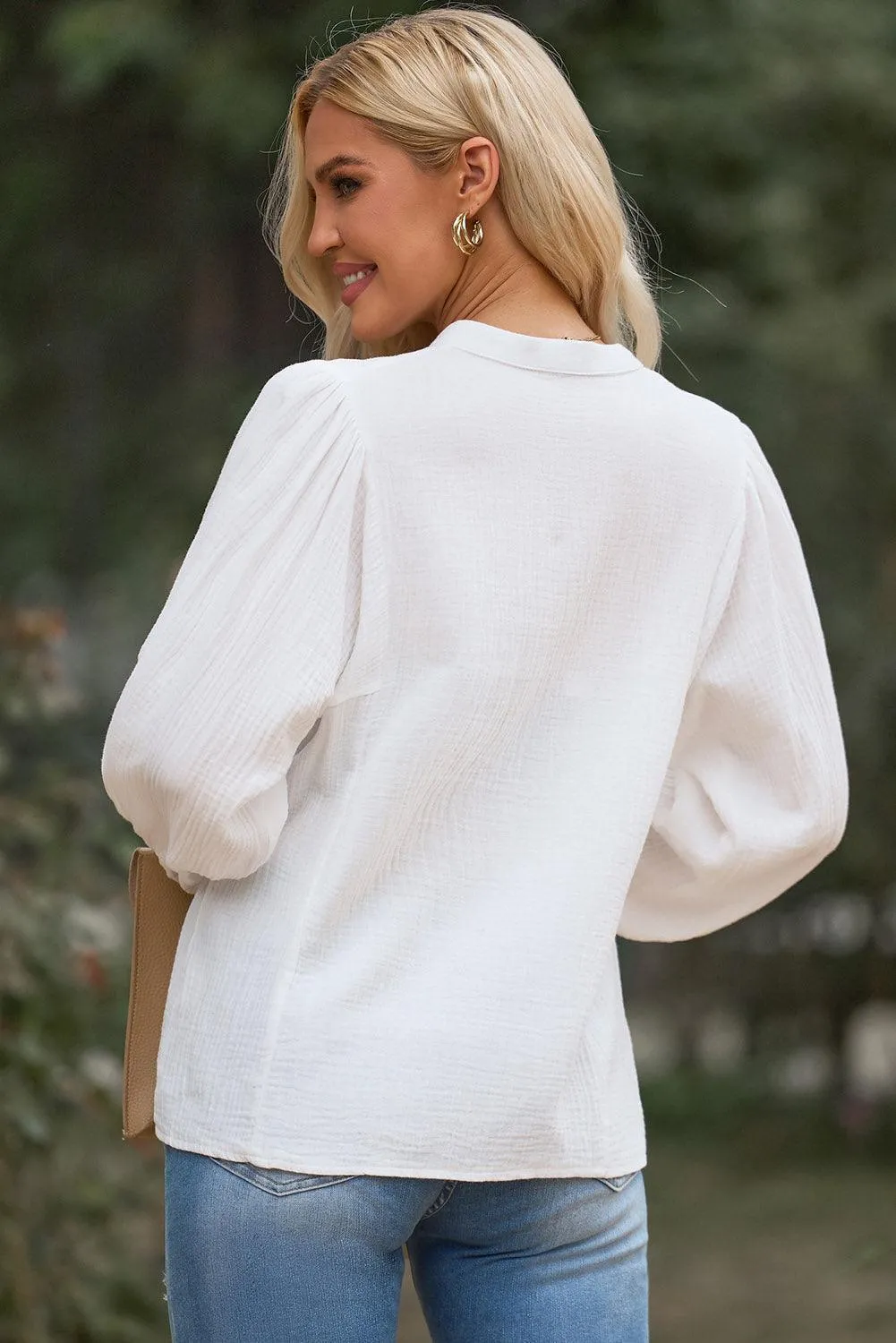 Fit Check Half Buttoned Long Sleeved Blouse