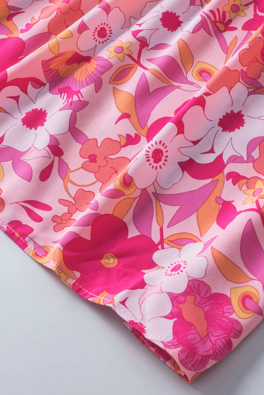 Floral Print Ruffled Half Sleeve Plus Size Babydoll Blouse by Poppy Lee Lane