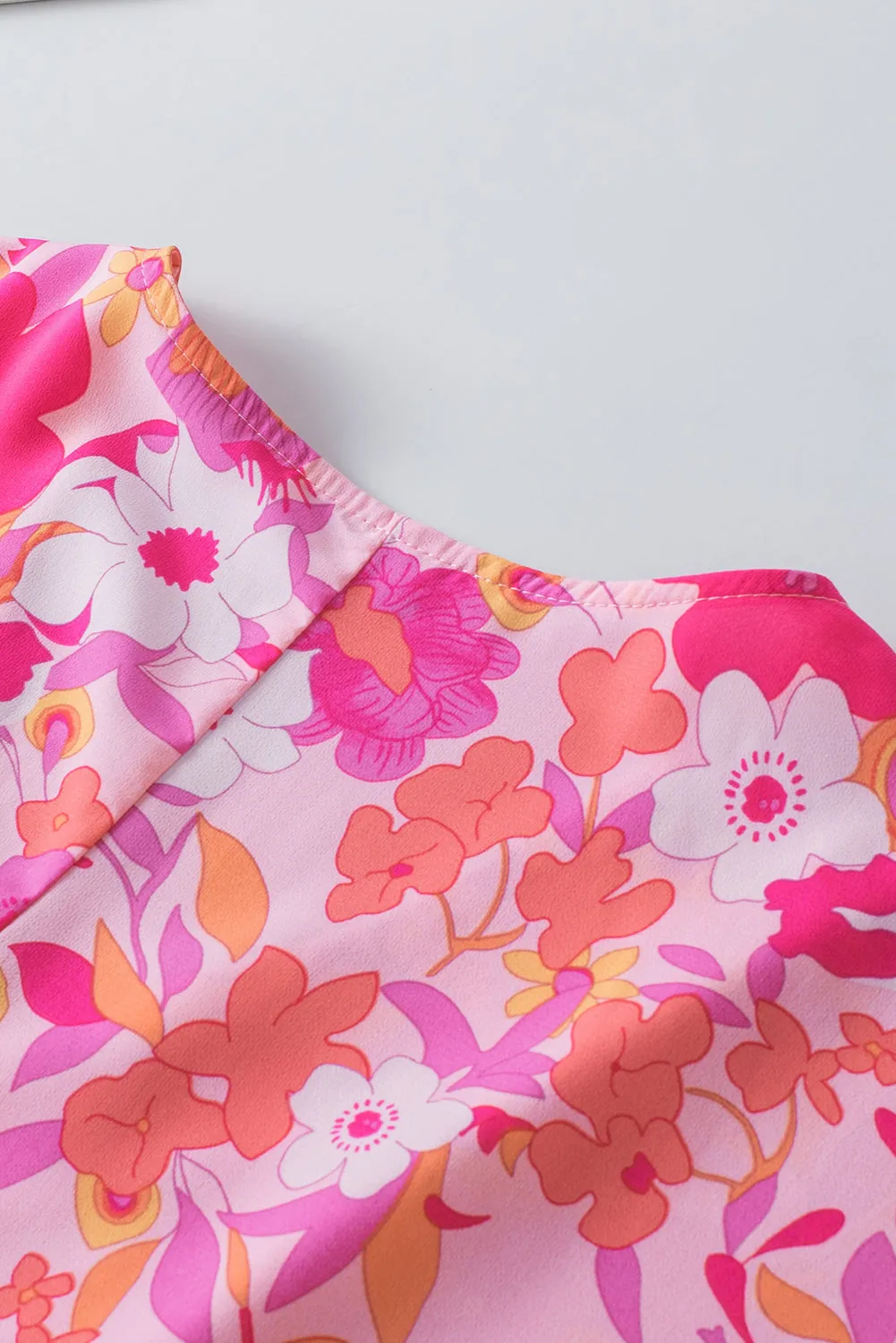 Floral Print Ruffled Half Sleeve Plus Size Babydoll Blouse by Poppy Lee Lane