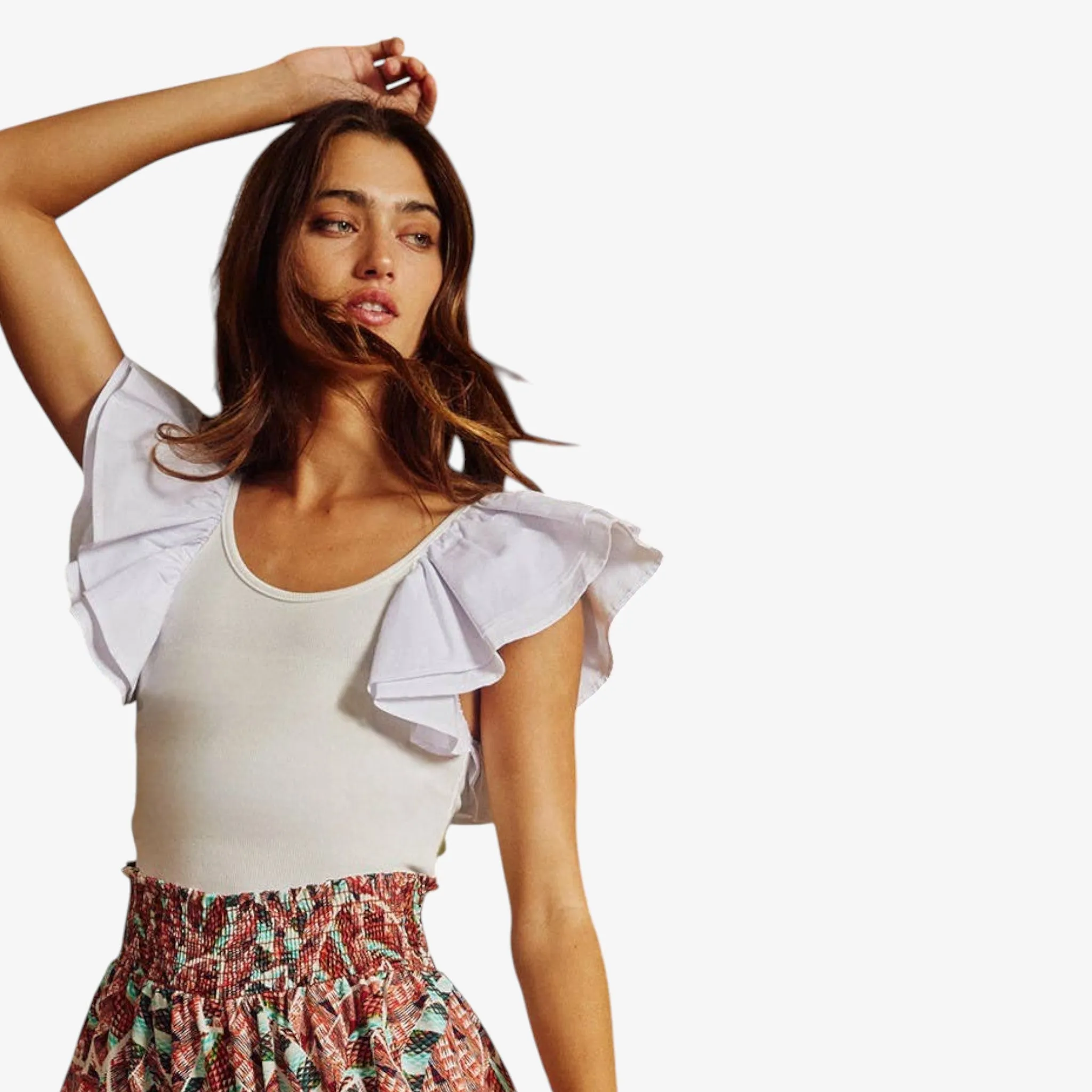 Flutter Sleeve Cropped Top