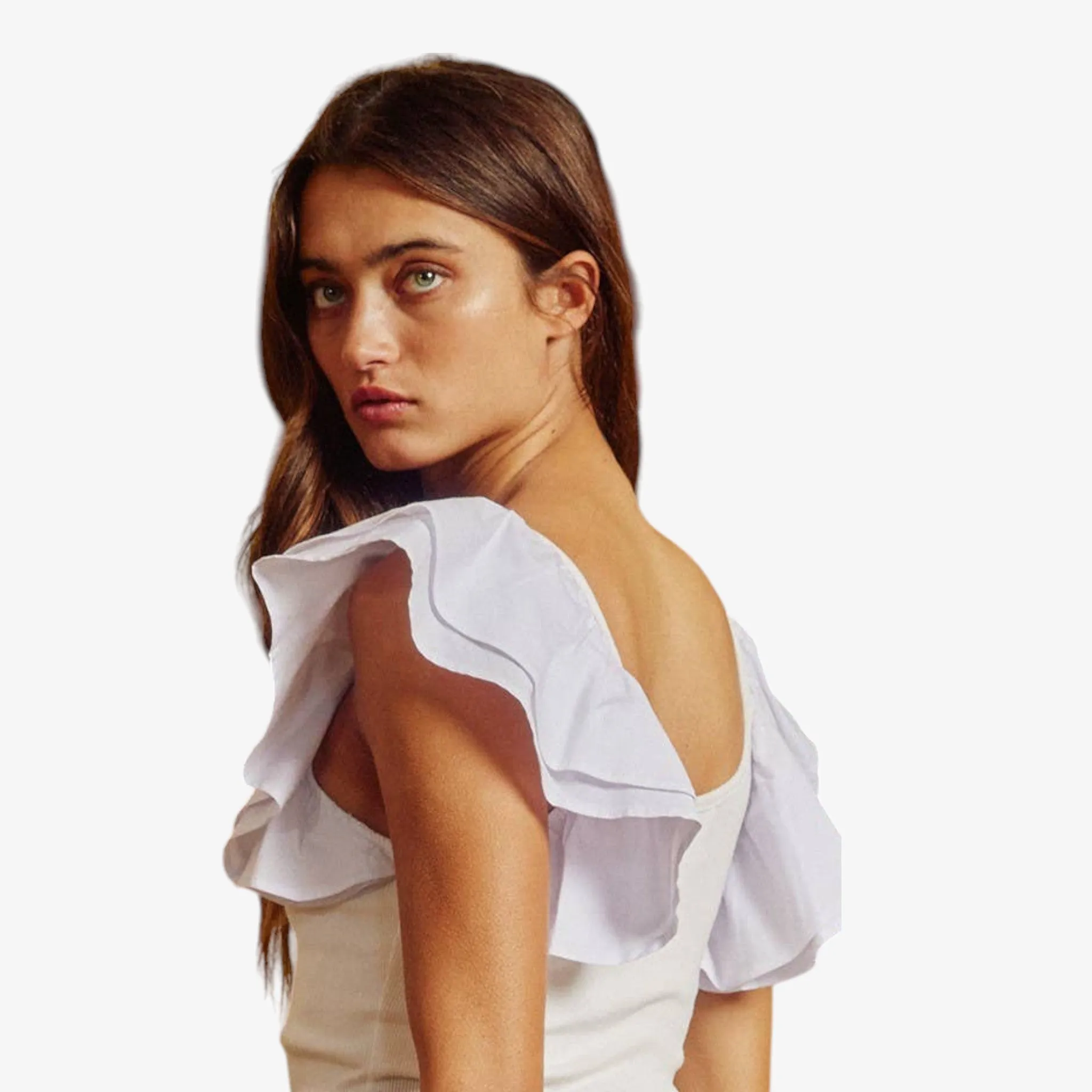 Flutter Sleeve Cropped Top