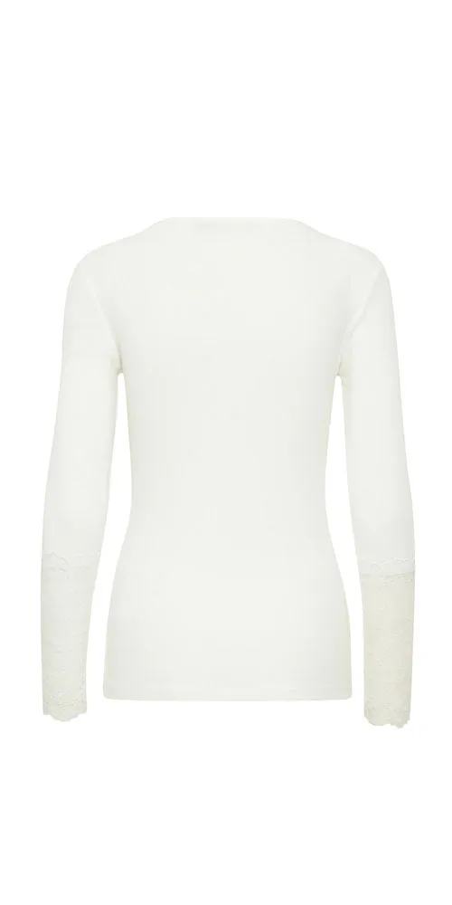 Fransa Lace Cuff Tee